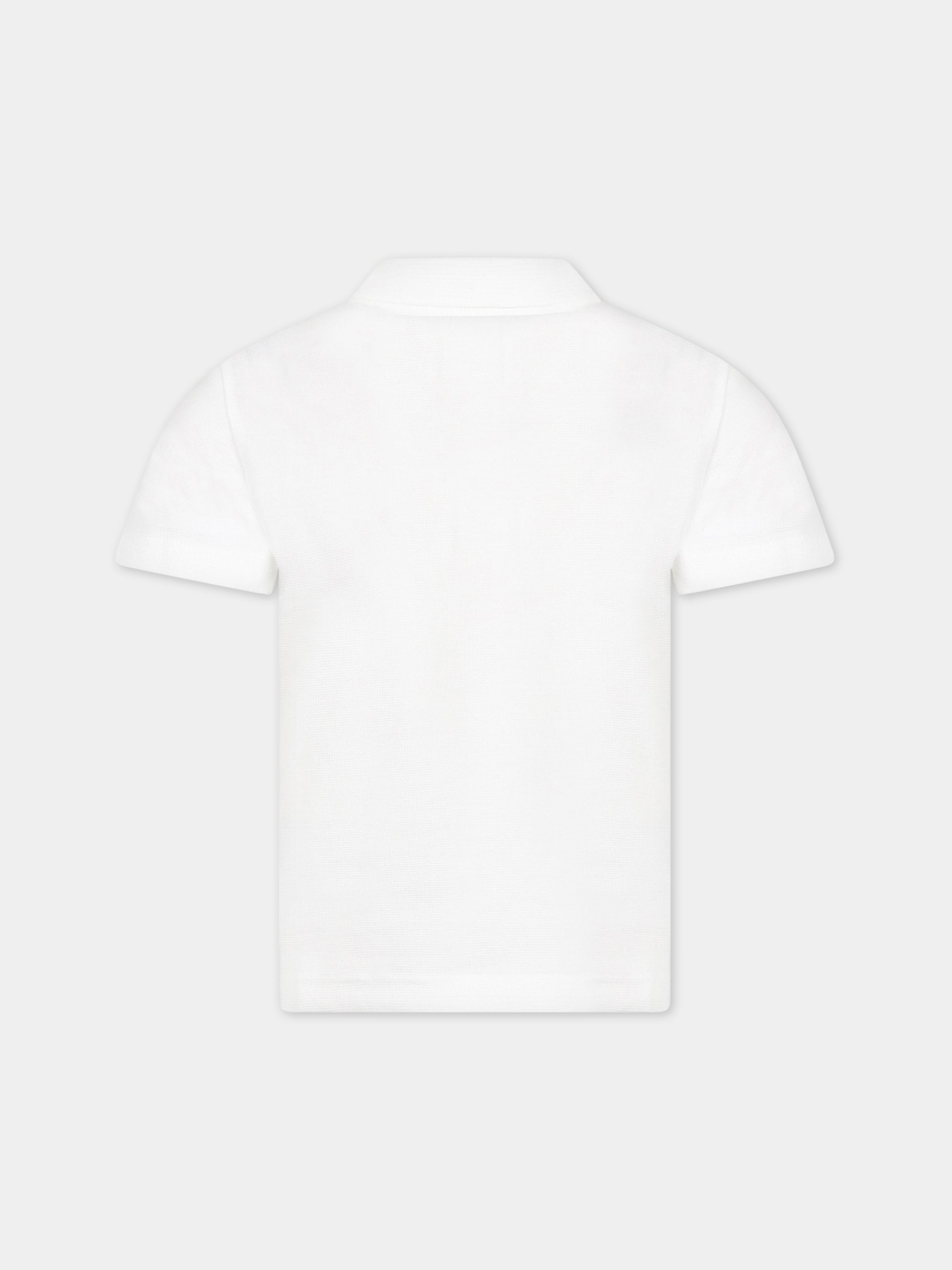 Polo bianca per bambino con iconico logo,Lacoste,DJ0642 001