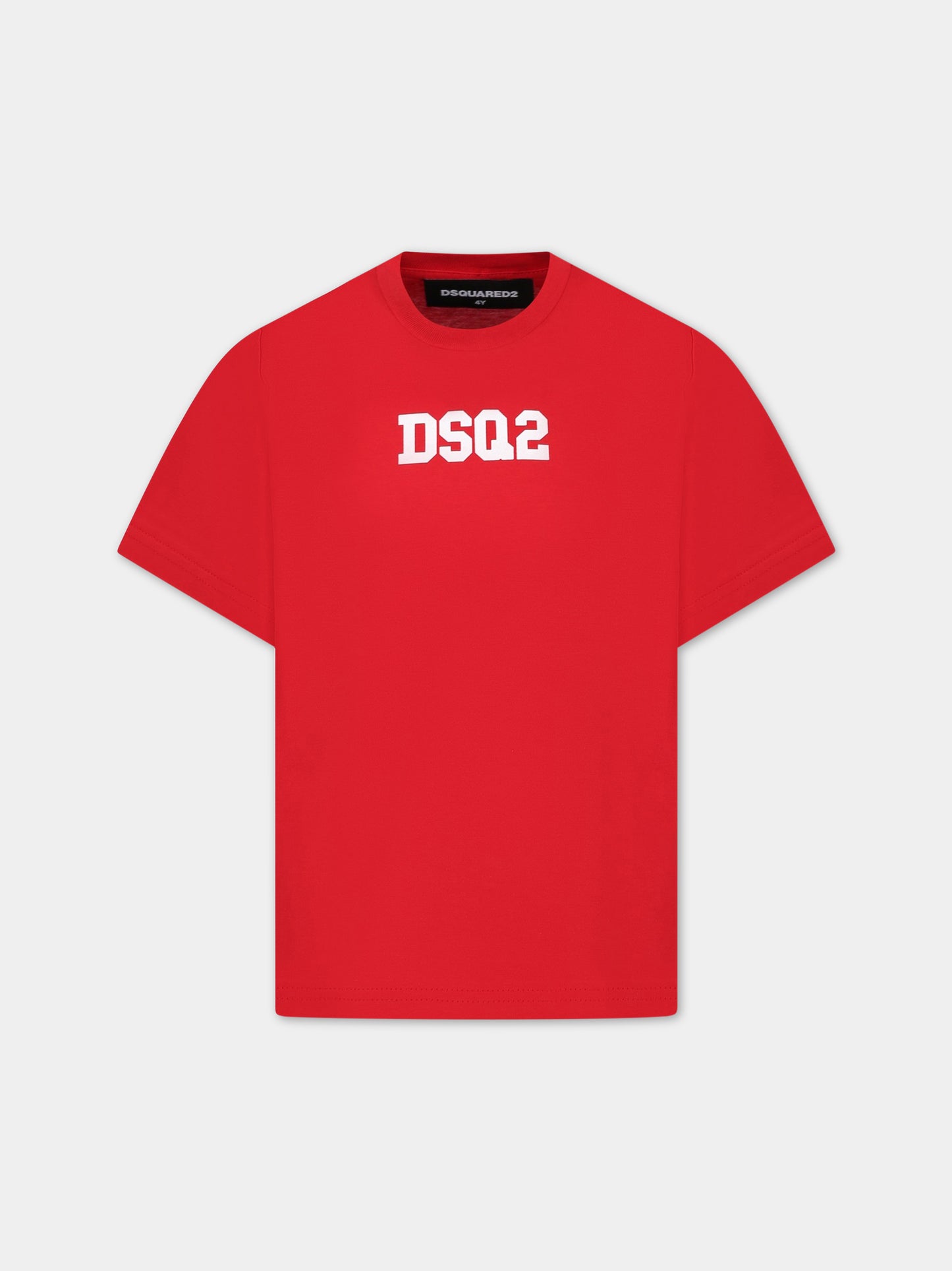 T-shirt rossa per bambino con logo,Dsquared2,DQ1622 D004G DQ405