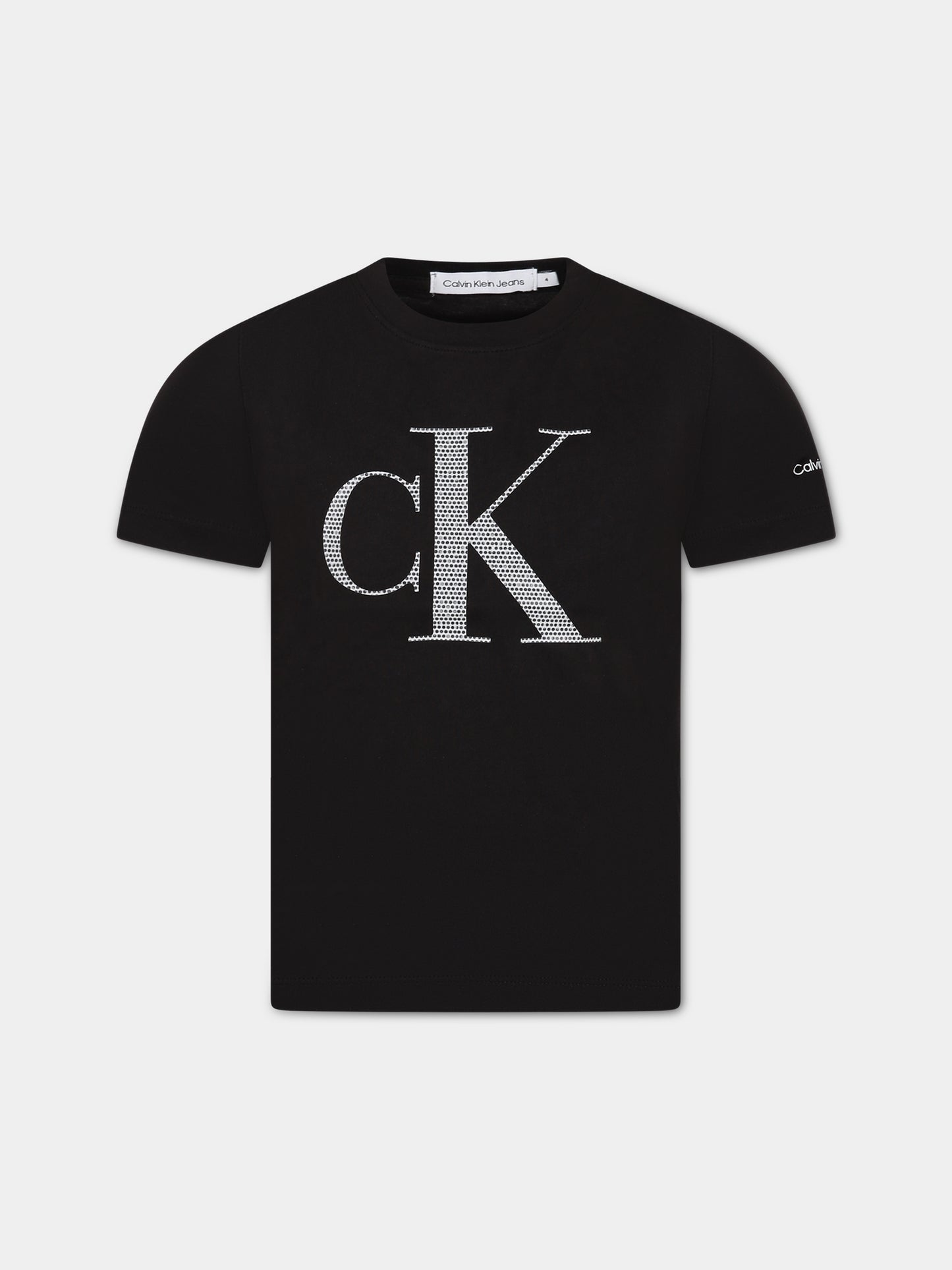 T-shirt nero per bambini con logo,Calvin Klein Kids,CKIB0IB01753 IB0IB01753 BEH