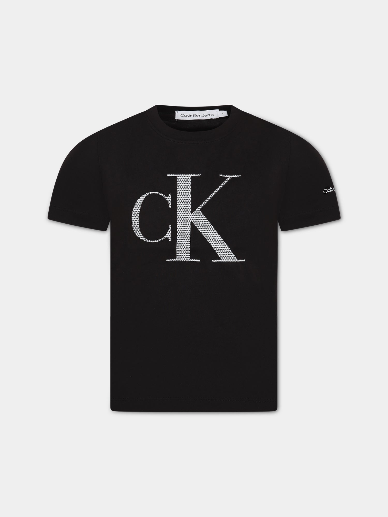 T-shirt nero per bambini con logo,Calvin Klein Kids,CKIB0IB01753 IB0IB01753 BEH
