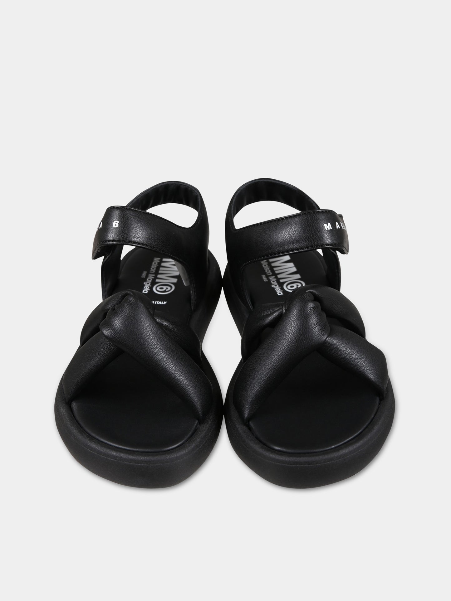 Sandali neri per bambina con logo,Mm6 Maison Margiela,73381 1