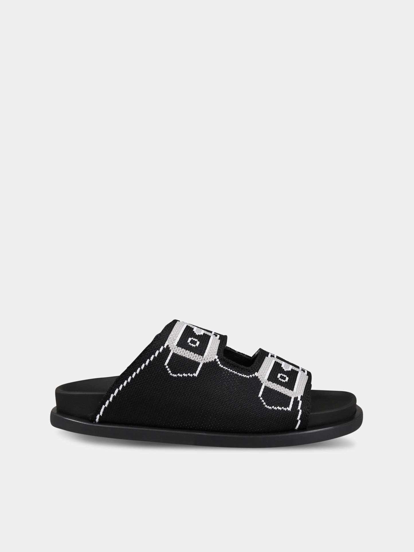 Sandalo nero per bambina con fascia ad intarsio,Marni Kids,73472 4