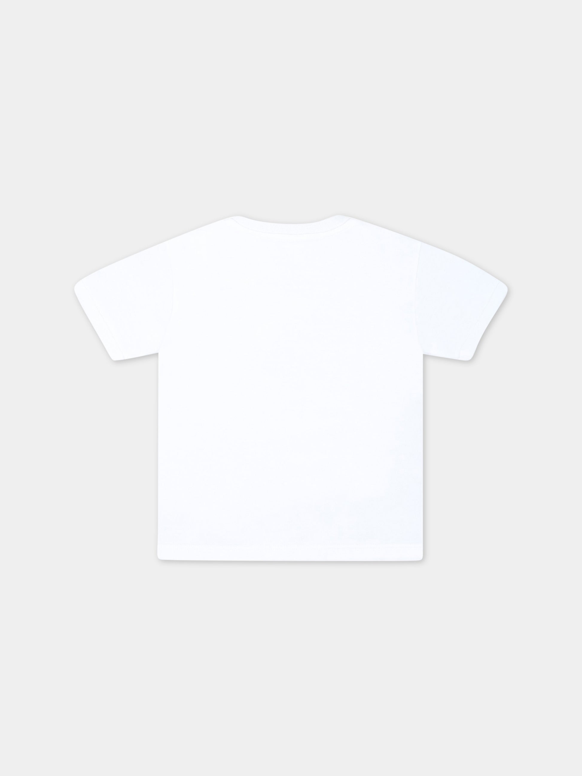 T-shirt bianca per neonata con logo,Dolce & Gabbana Kids,L2JTJT G7G8A HA3VN