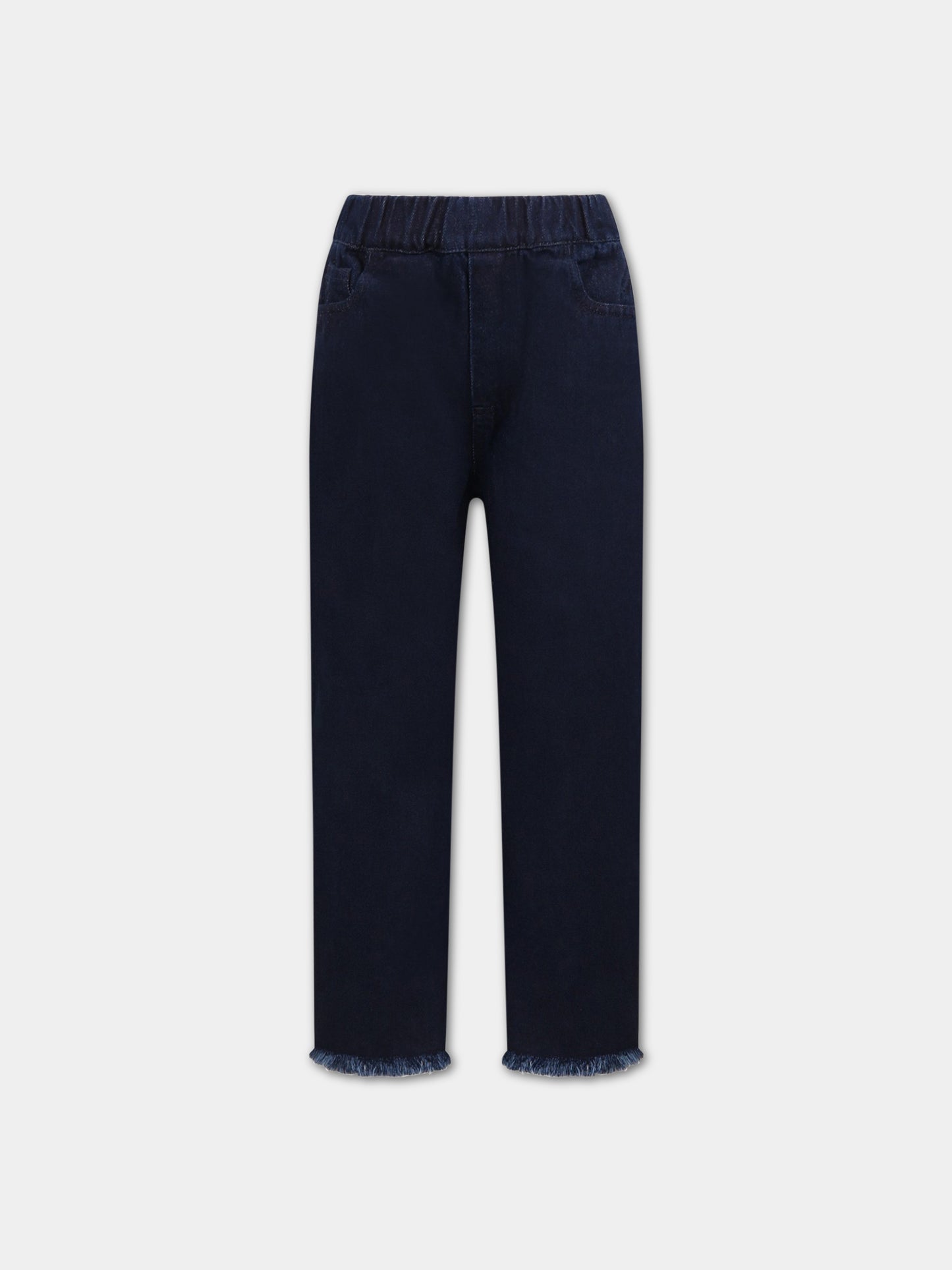 Jeans blu per bambina con patch logato,Marques Almeida,SS23CORETR0170DNM NAVY