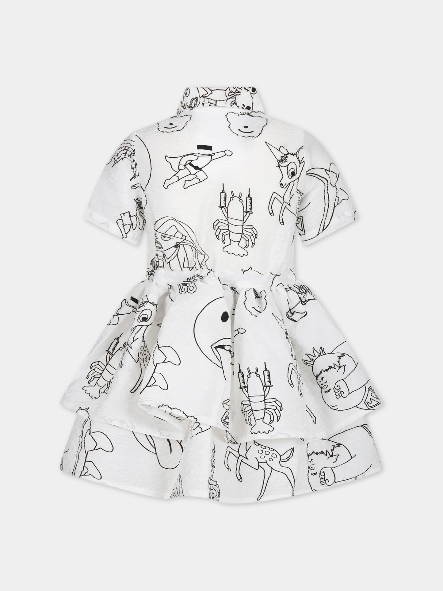 Vestito bianco per bambina con stampe,Caroline Bosmans,SS23 4000 36A 0009B