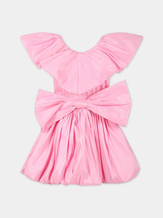 Vestito rosa per bambina con fiocco,Caroline Bosmans,SS23 4022 30 3000