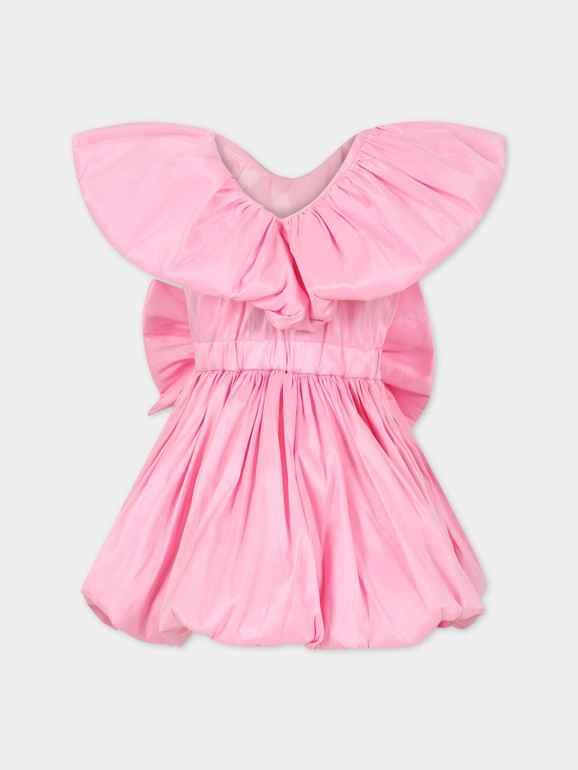 Vestito rosa per bambina con fiocco,Caroline Bosmans,SS23 4022 30 3000