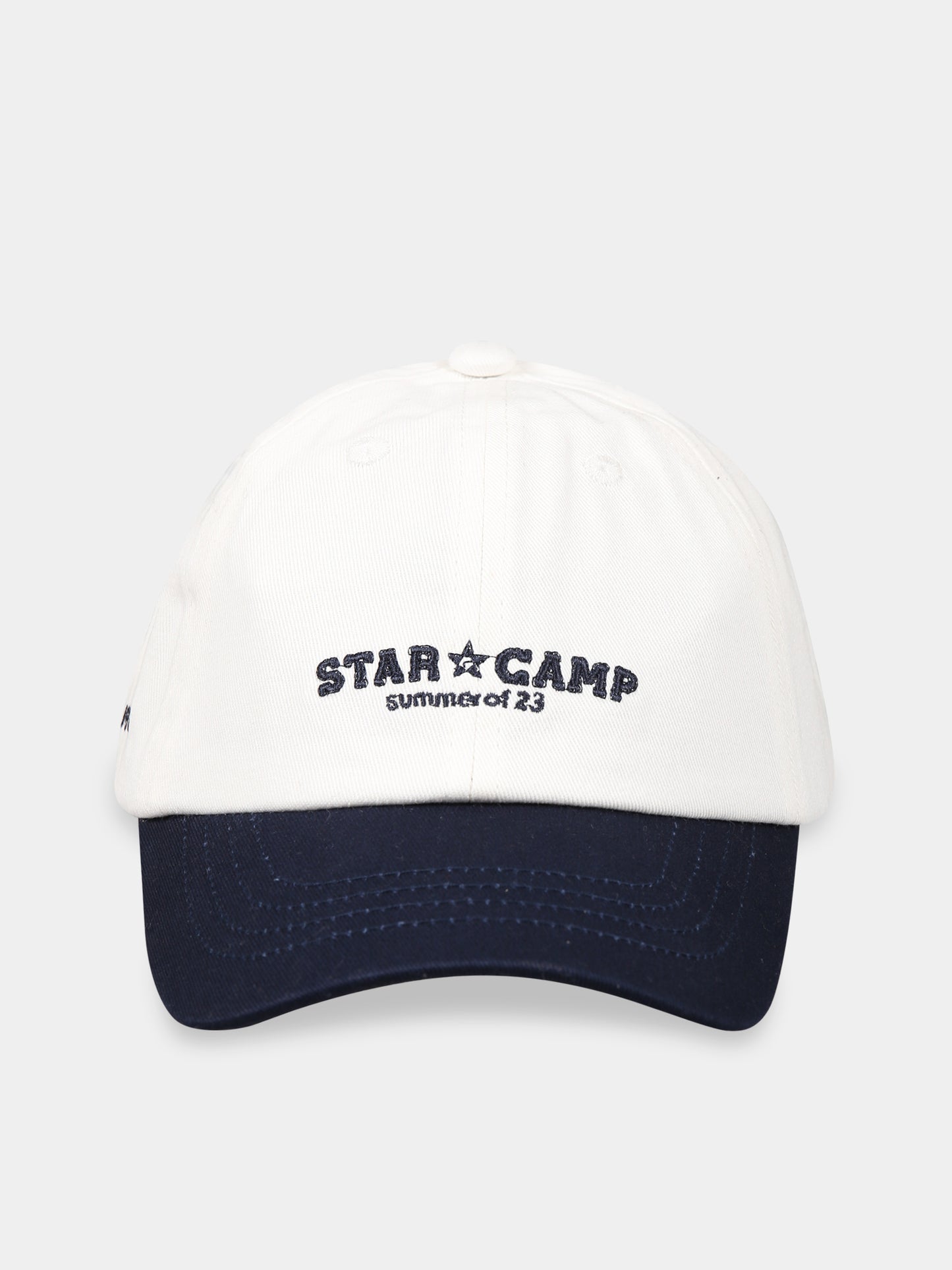 Cappello bianco per bambini con scritta  Star camp  e logo blu,Raquette,TCAP 001 79