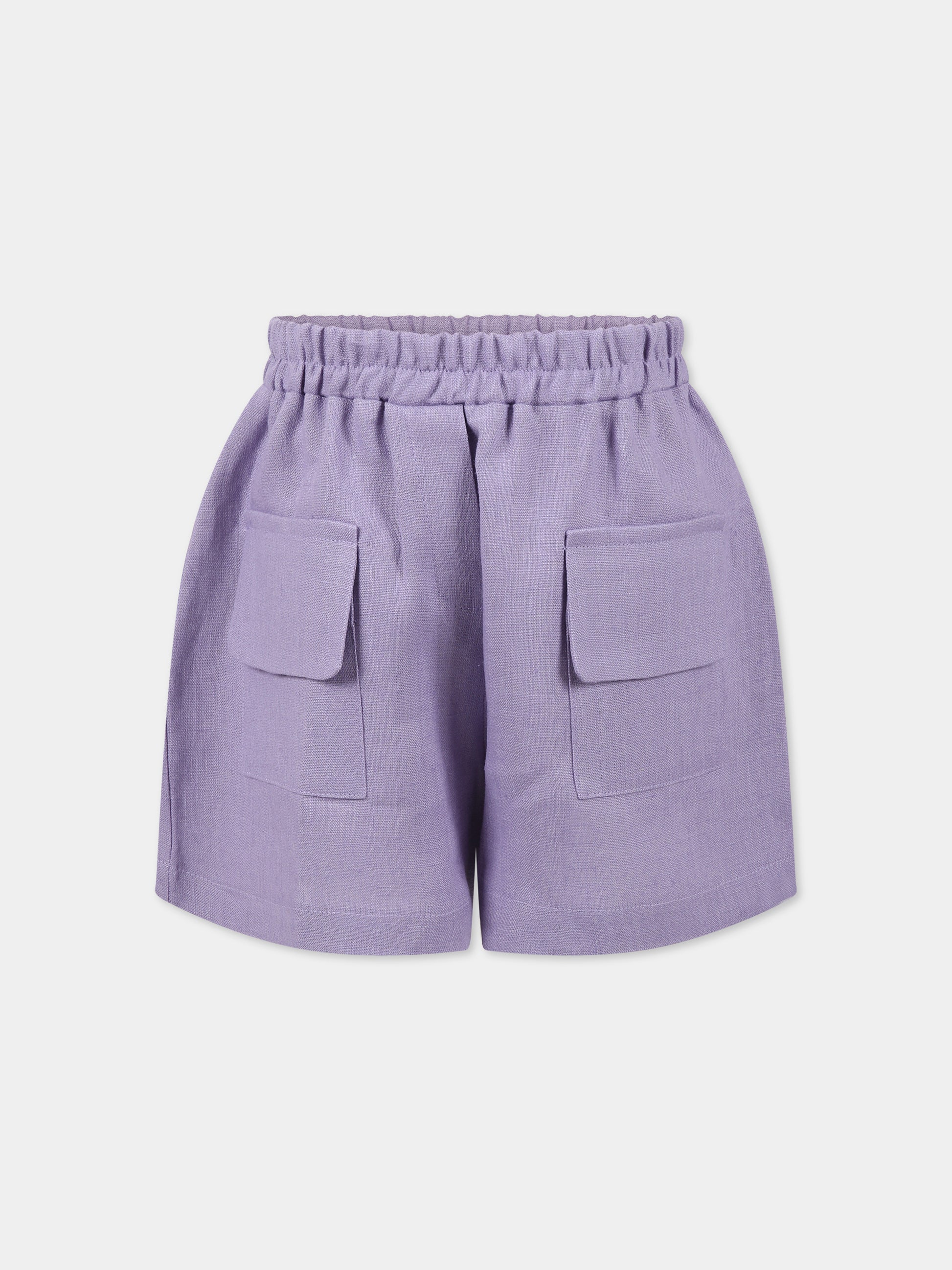 Shorts viola per bambina,Paade Mode,232170214