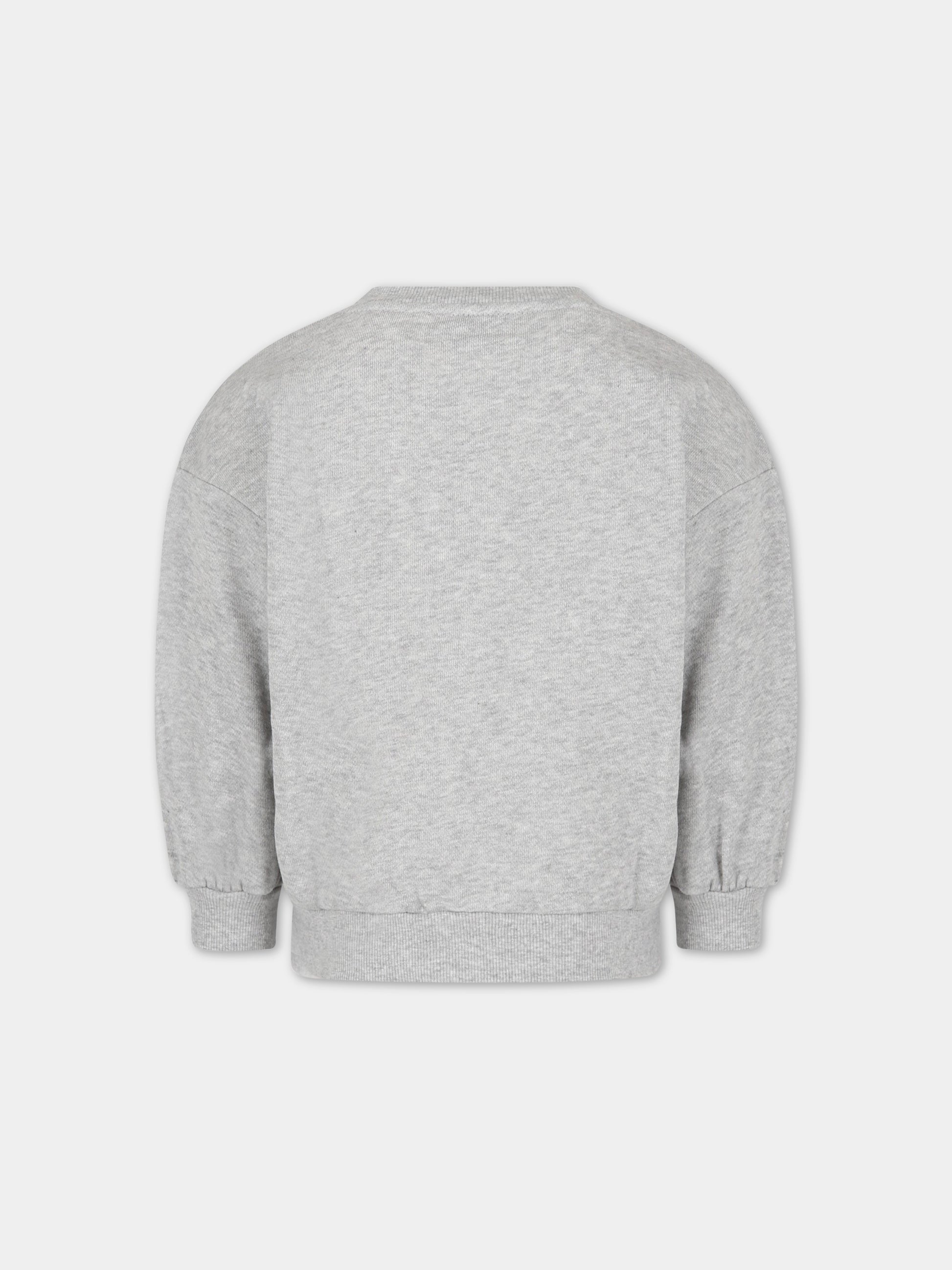 Felpa grigia per bambino con stampa e logo,Bobo Choses,123AC037