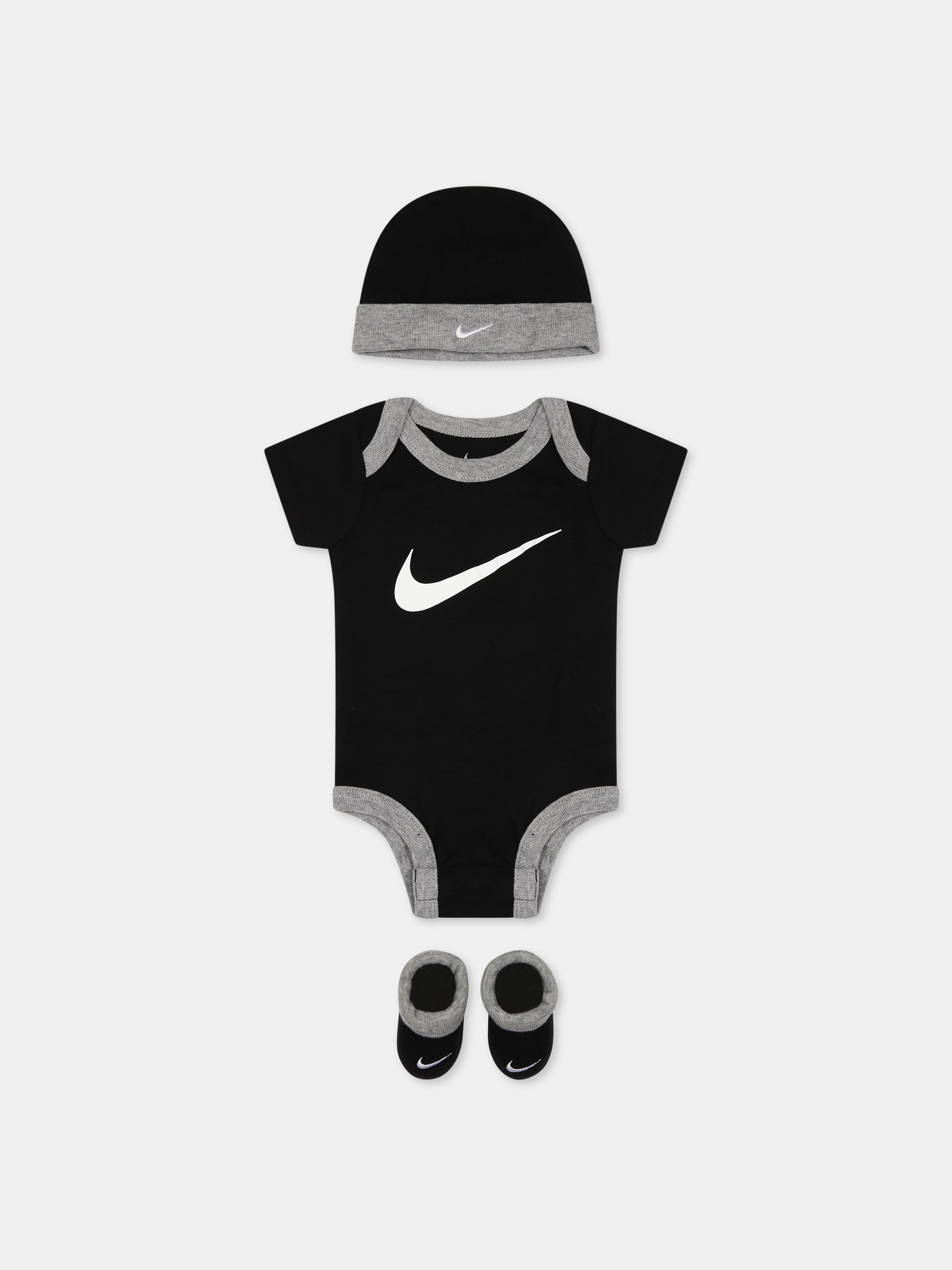 Set nero per neonati con swoosh,Nike,LN0072 023