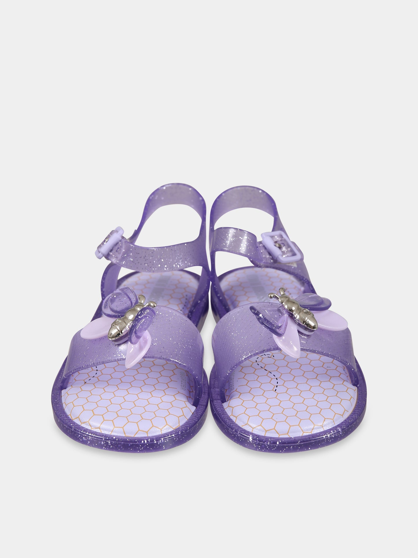 Sandali viola per bambina con farfalla e logo,Mini Melissa,33873 AK304 06411