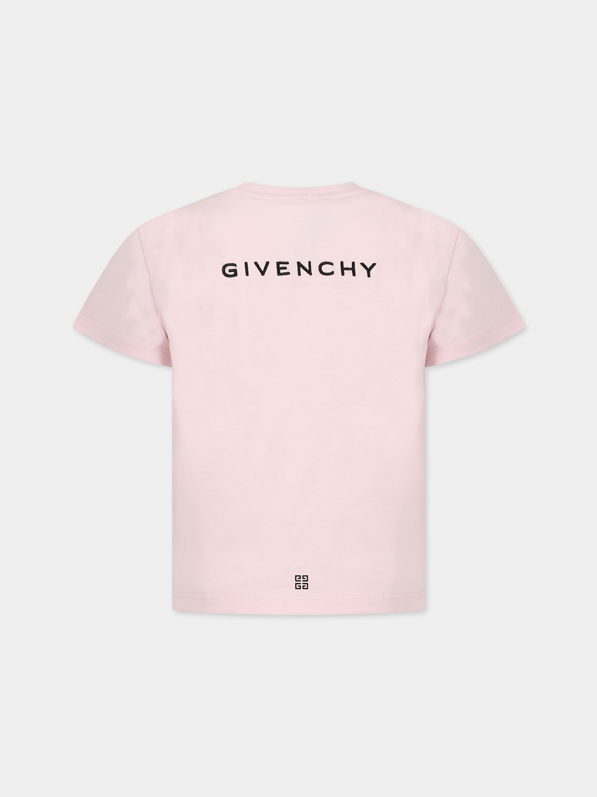 T-shirt rosa per bambina con stampa la carica dei 101 e logo,Givenchy Kids,H15328 44Z