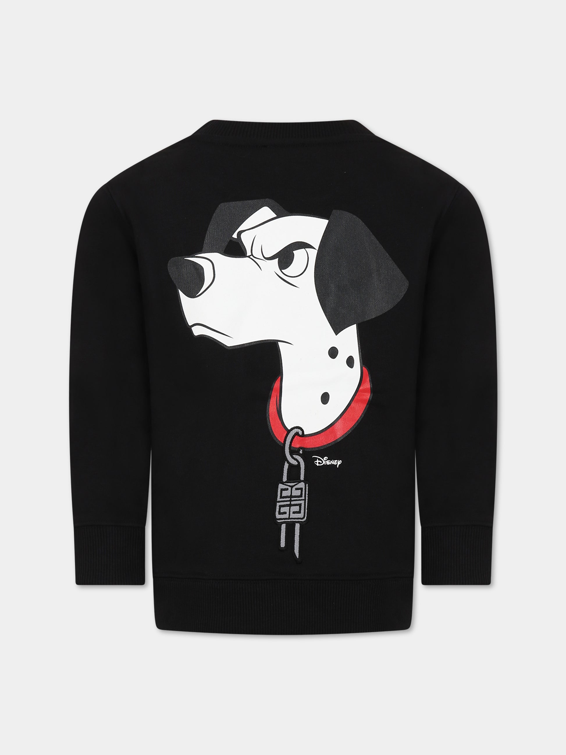 Felpa nera per bambini con stampa la carica dei 101 e logo,Givenchy Kids,H25444 09B