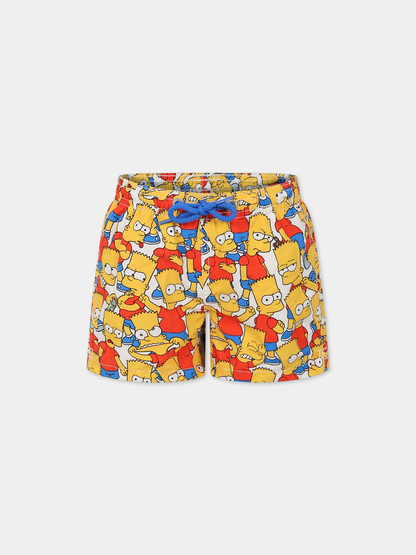 Boxer mare bianco per bambino con stampa Simpson e logo,Mc2 Saint Barth,JEAN BART MIX 01