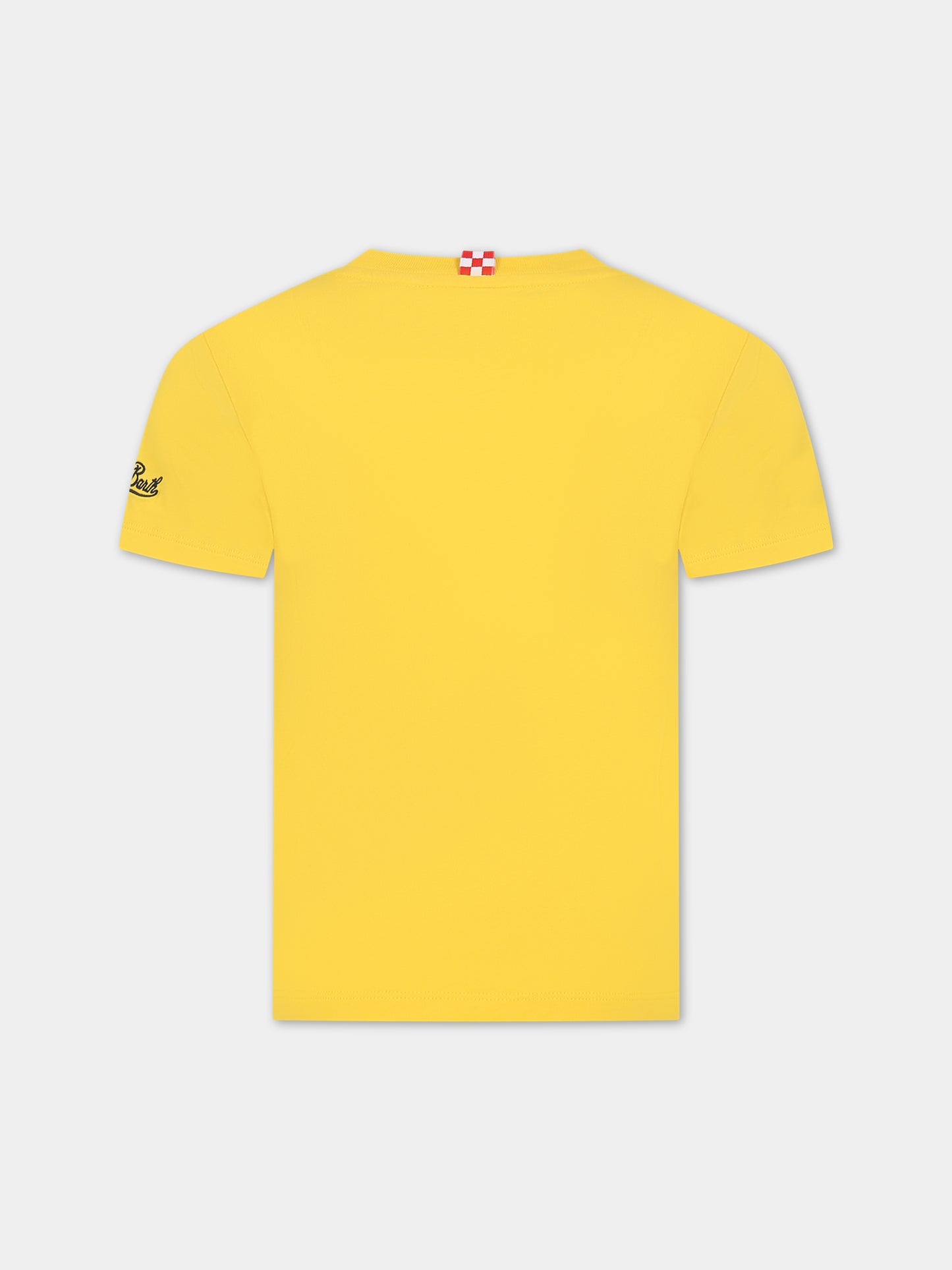 T-shirt giallo per bambini con stampa Ducky e logo,Mc2 Saint Barth,TSHIRT BOY ESTATHE ITA 91