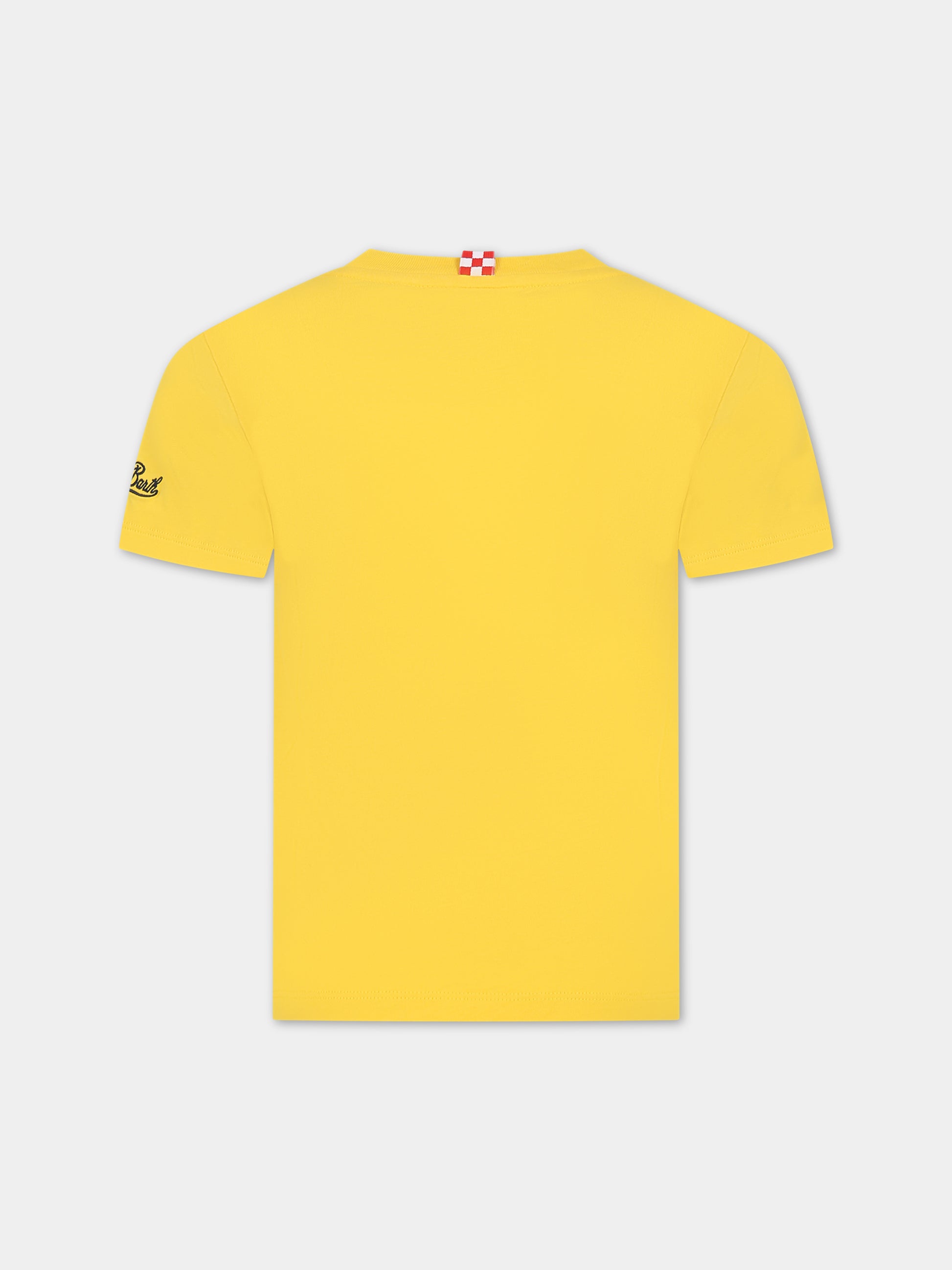 T-shirt giallo per bambini con stampa Ducky e logo,Mc2 Saint Barth,TSHIRT BOY ESTATHE ITA 91