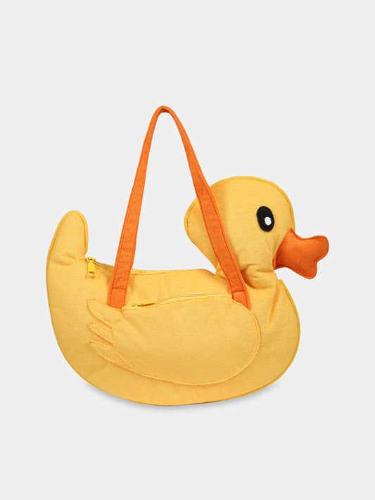 Borsa gialla per bambina con logo,Mc2 Saint Barth,PILLOW TERRY BAG DUCKY 91