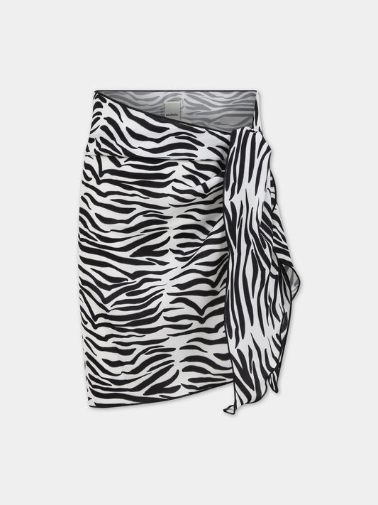 Pareo bianco per bambina con logo,Matineè,CC4026 PETITE ANNETTE ZEBRA