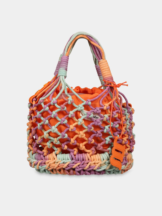 Borsa arancione da spiaggia da donna con patch logato,Matineè,SMALL  SAC DE PLAGE MULTICOLOR