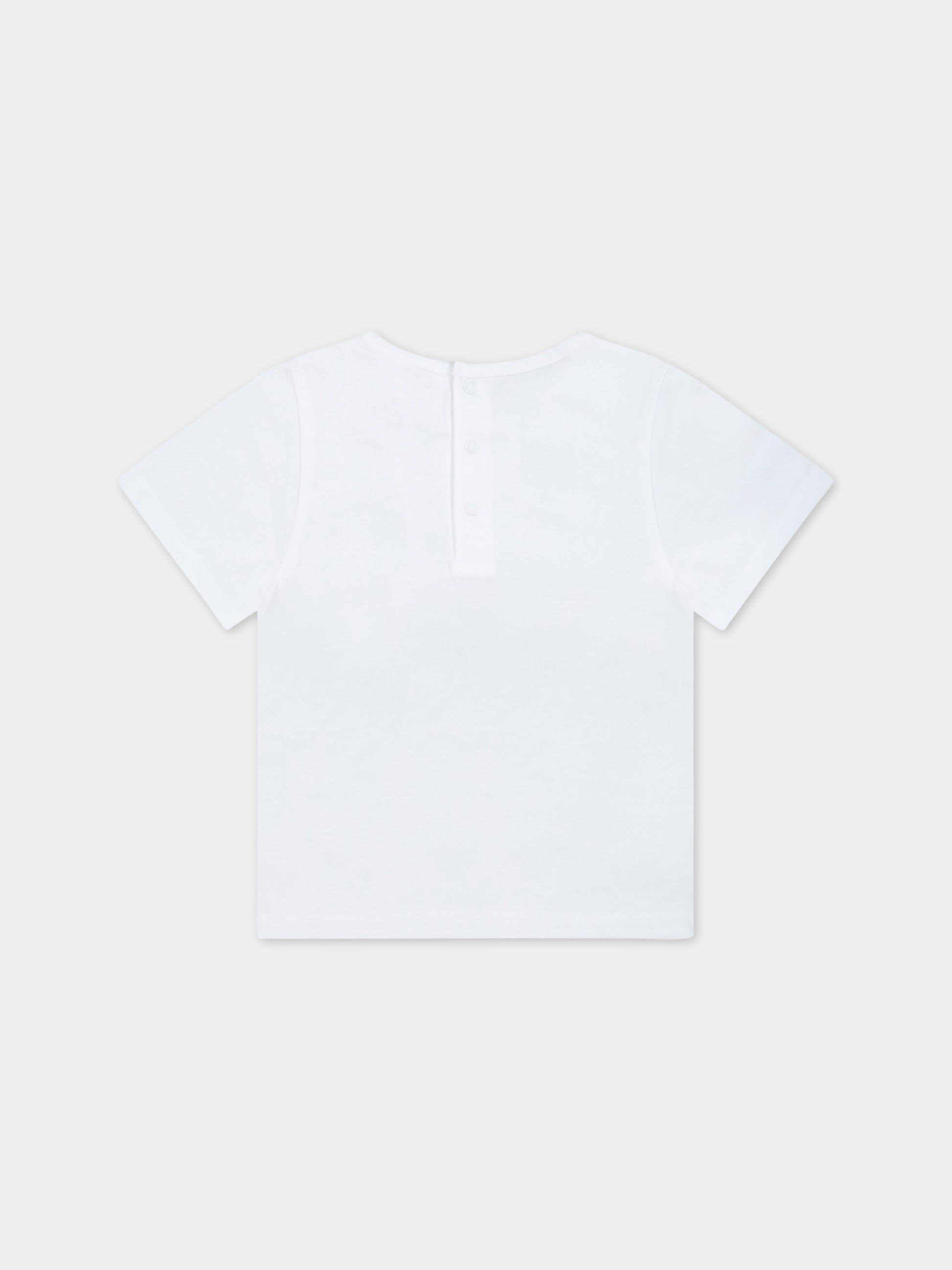 T-shirt bianca per neonato con stampa marina,Carrement Beau,Y05249 10P