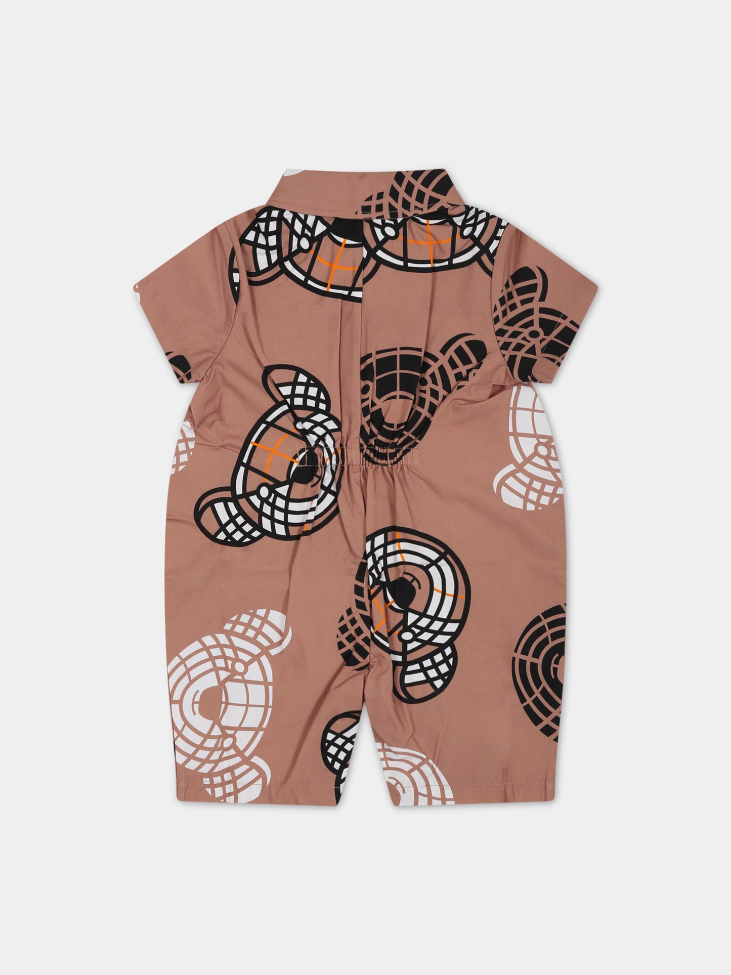 Pagliaccetto beige per neonati con Thomas Bear all-over,Burberry Kids,8062578