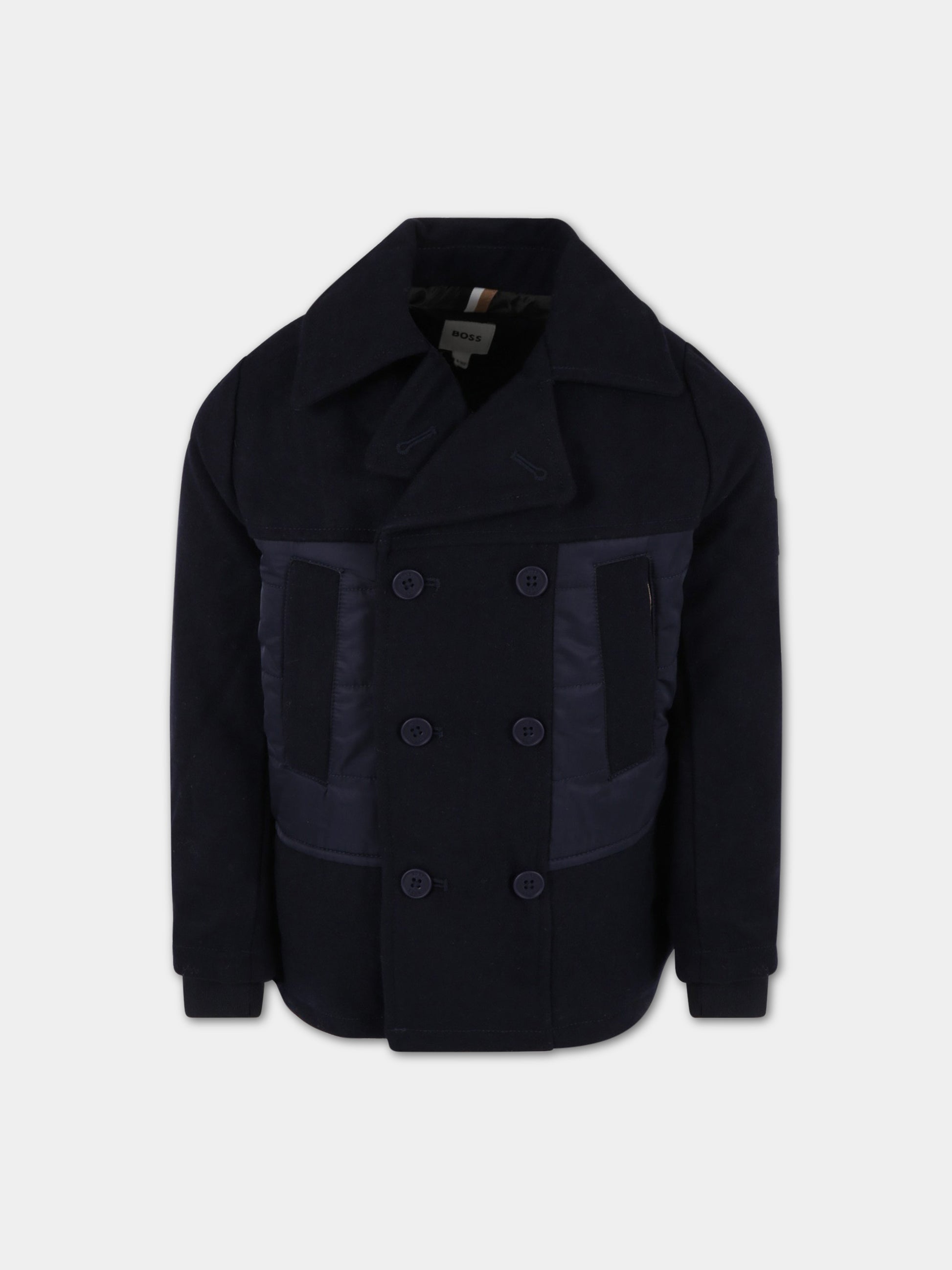 Cappotto blu per bambino con logo,Hugo Boss,J26485 849