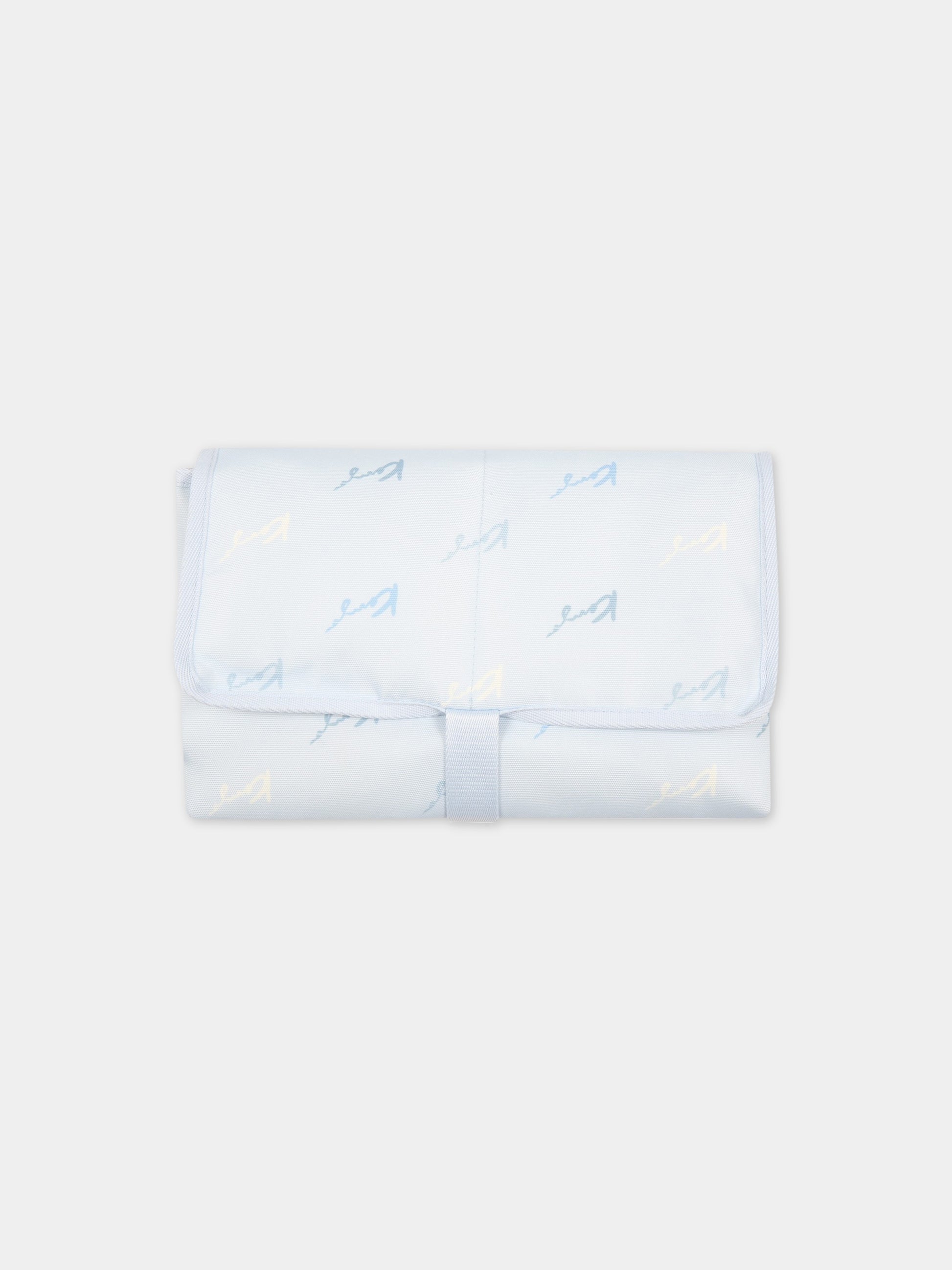 Borsa mamma celeste per neonato con loghi,Kenzo Kids,K90083 79B