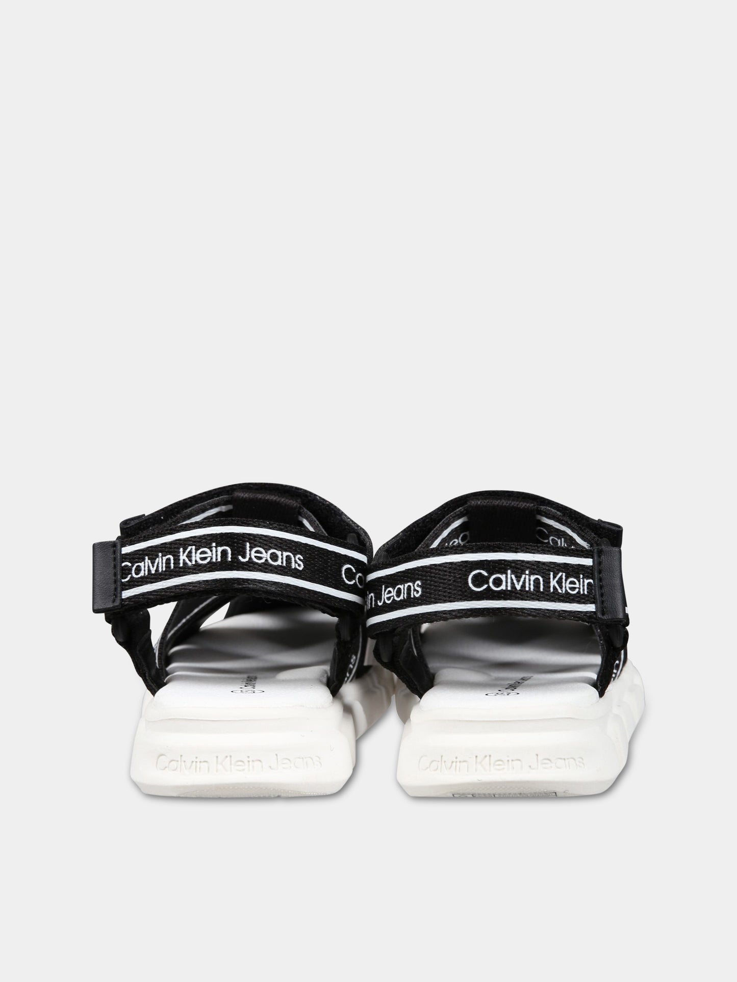 Sandali neri per bambino con logo,Calvin Klein Kids,V1B2 80608 0034999