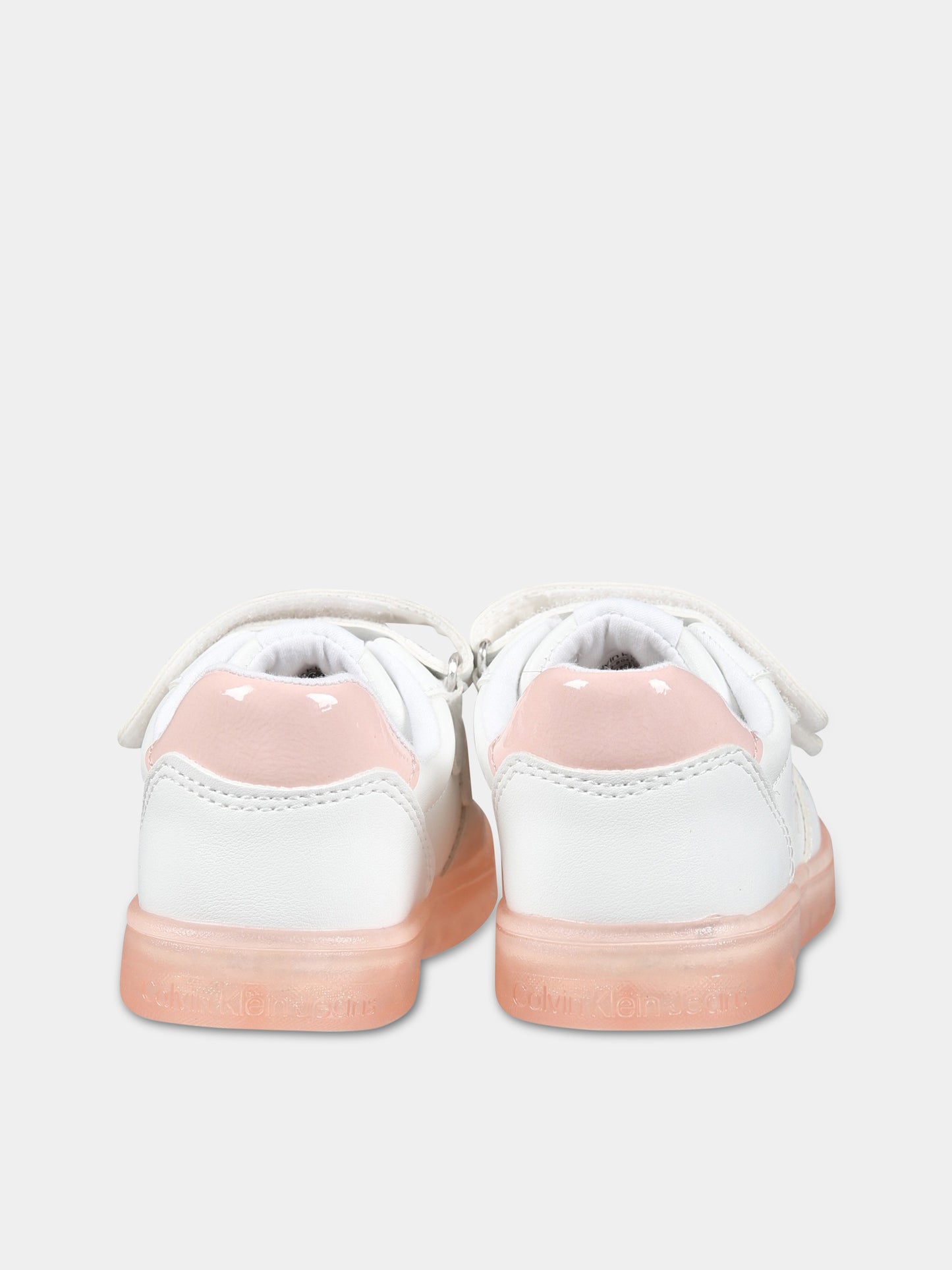 Sneakers bianche per bambina con logo,Calvin Klein Kids,V1A9 80466 1355X134