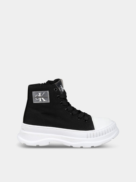 Sneakers nere per bambina con logo,Calvin Klein Kids,V3X5 80603 0890999