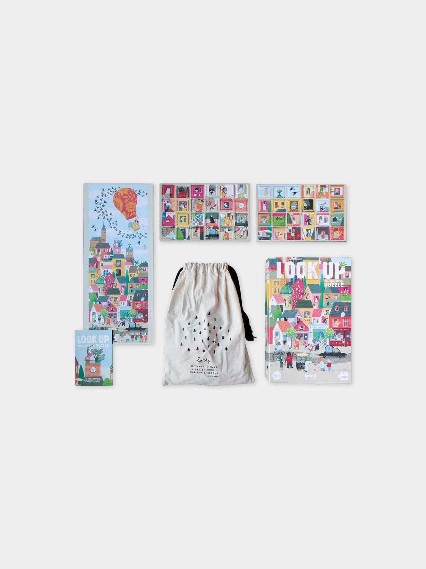 Puzzle multicolor per bambini con mongolfiera,Londji,PZ586U