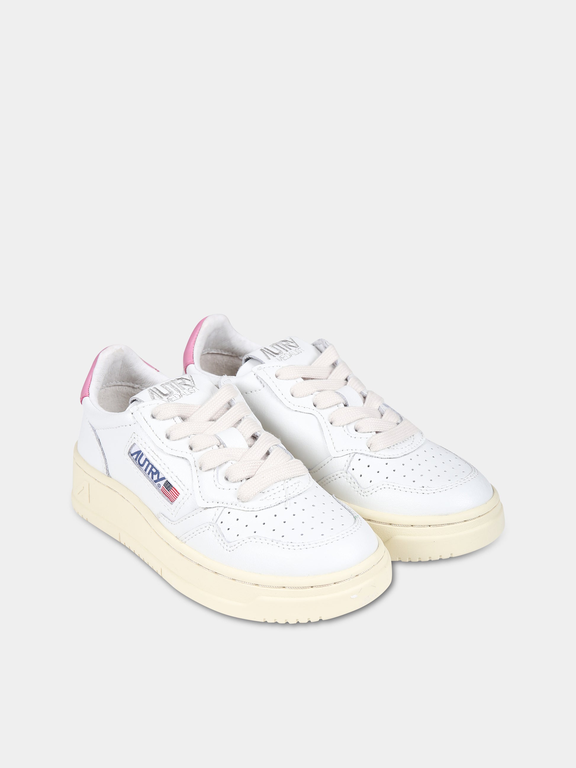 Sneakers bianche per bambina con logo,Autry,KULK LL19
