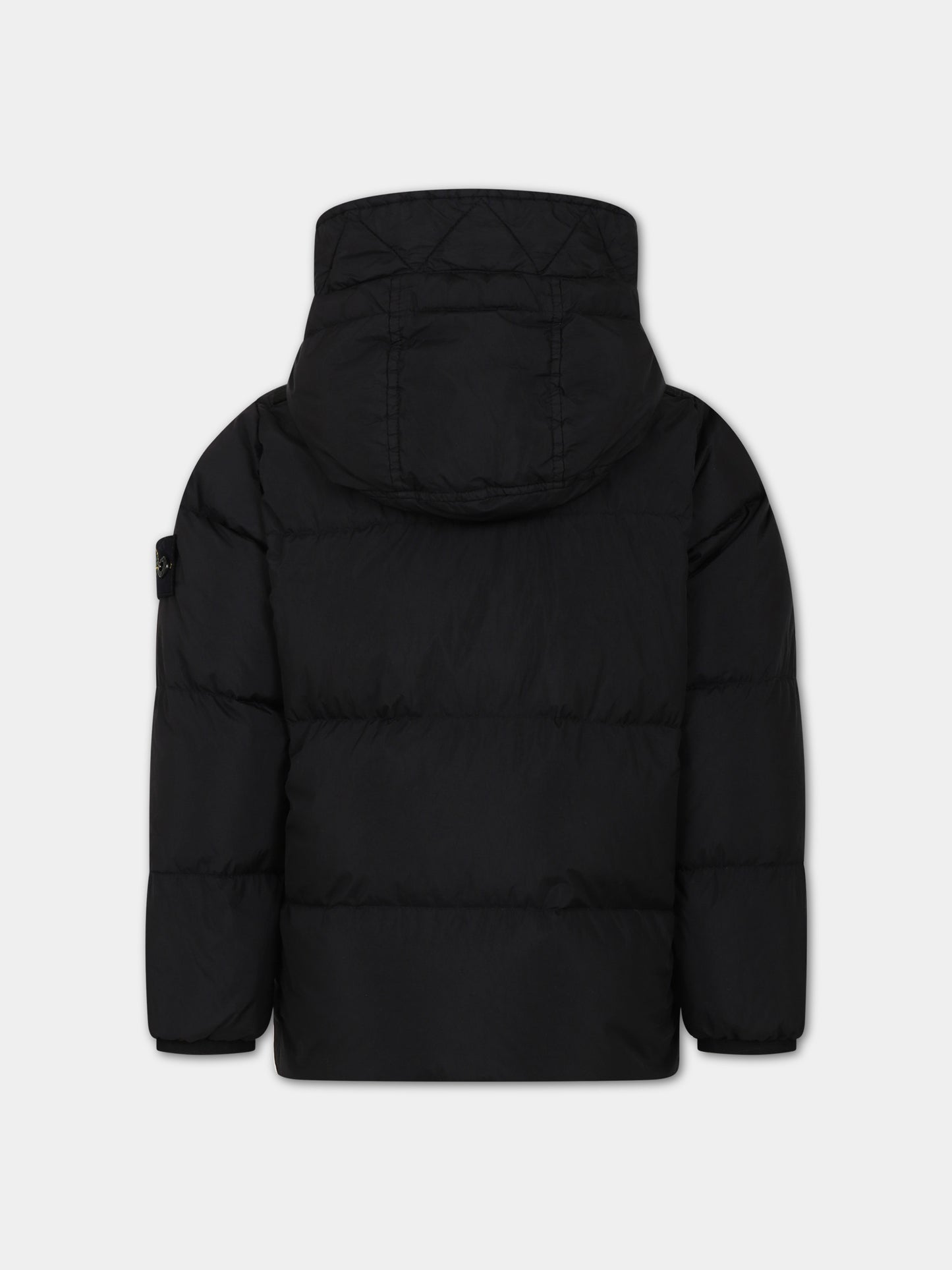 Piumino nero per bambino con bussola,Stone Island Junior,791640223 V0029