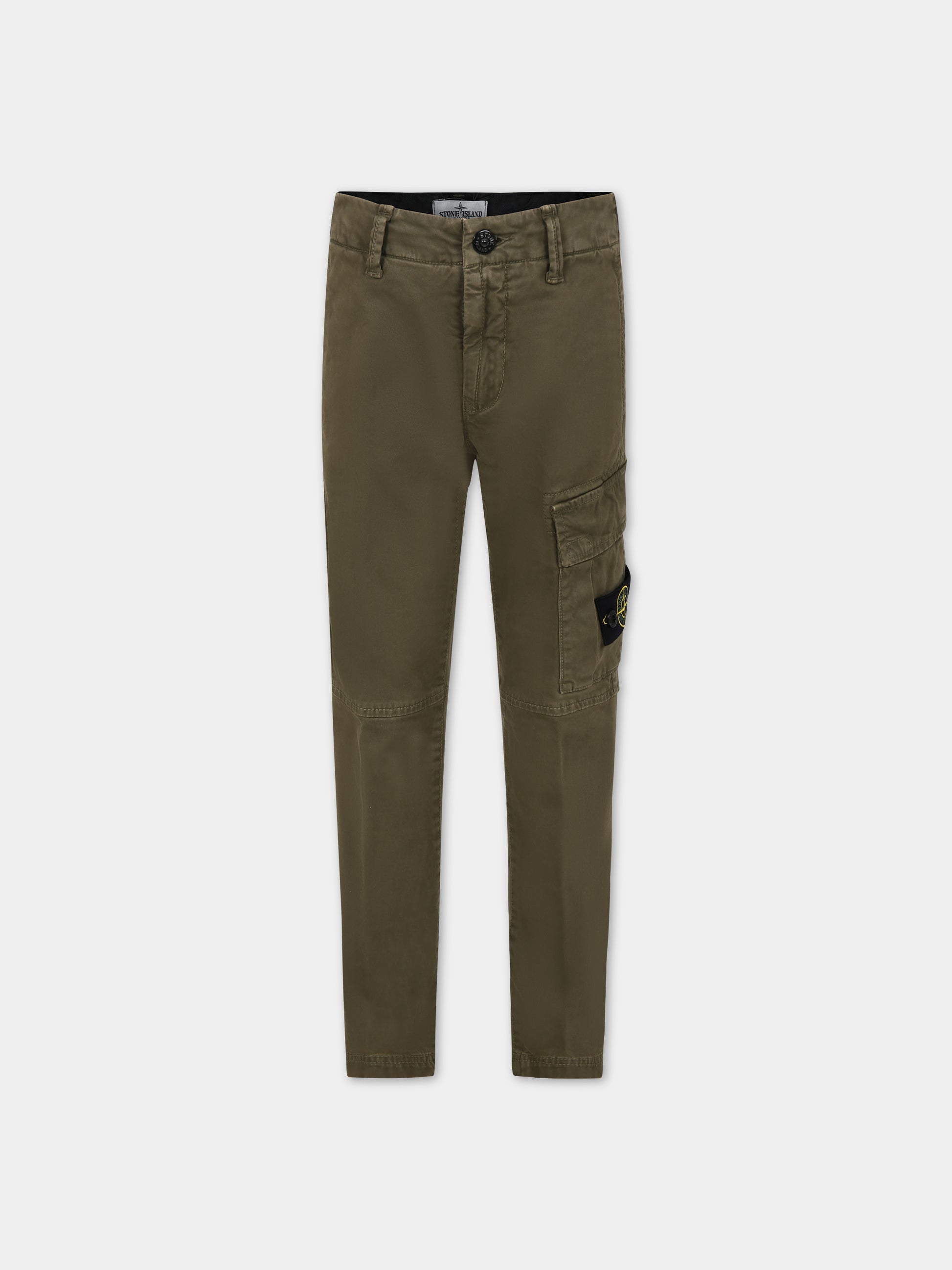 Panatloni verdi per bambino con bussola,Stone Island Junior,791630215 V0154