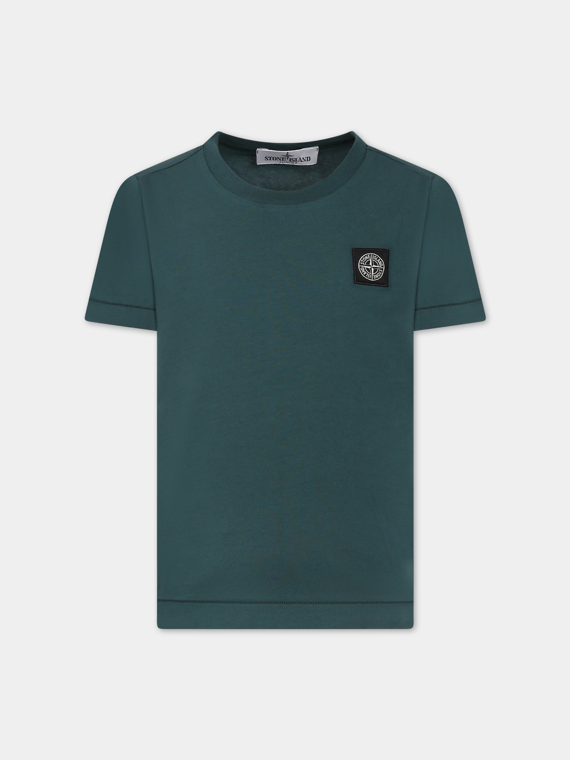 T-shirt verde per bambino con bussola,Stone Island Junior,791620147 V0053
