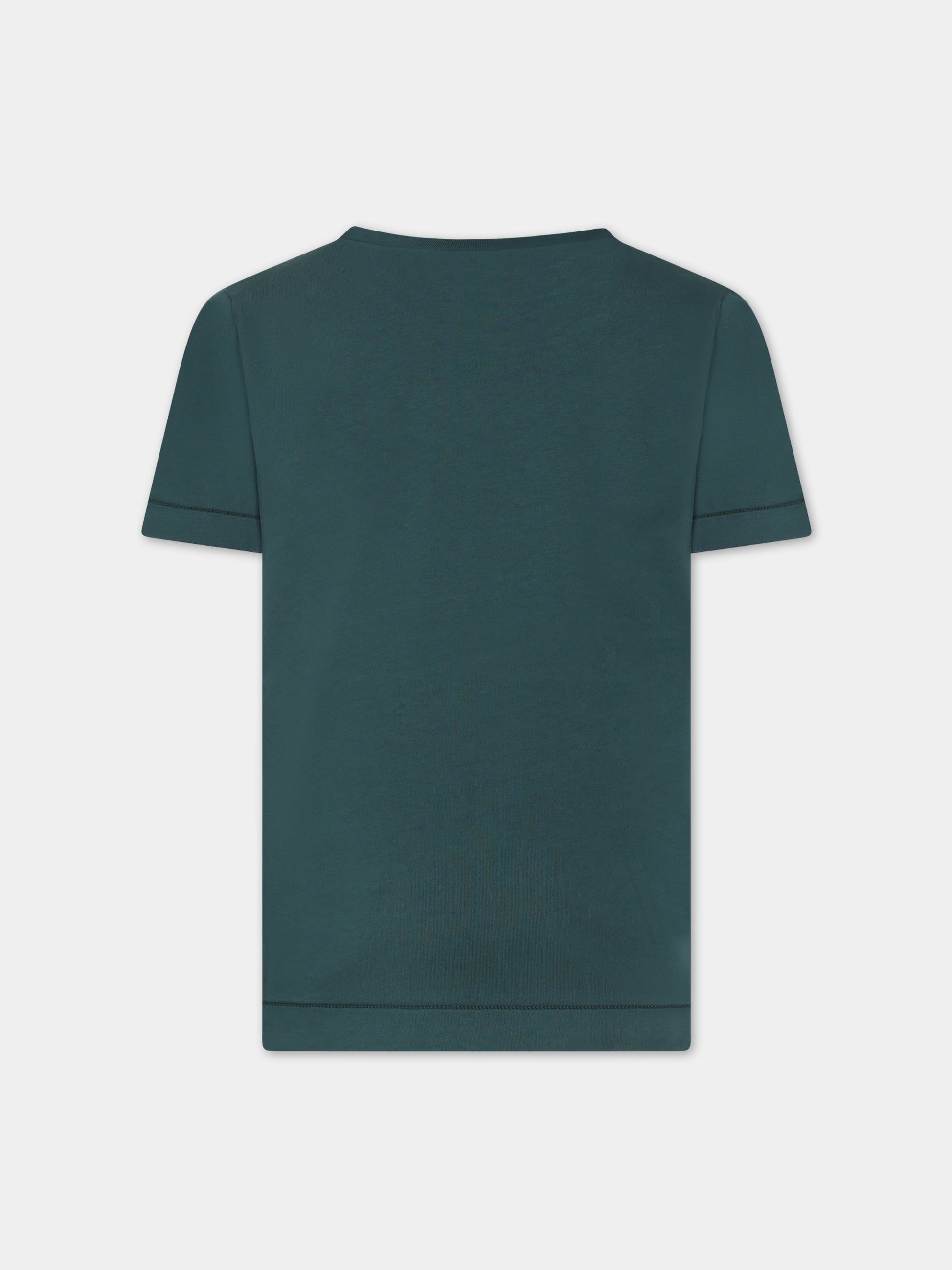 T-shirt verde per bambino con bussola,Stone Island Junior,791620147 V0053