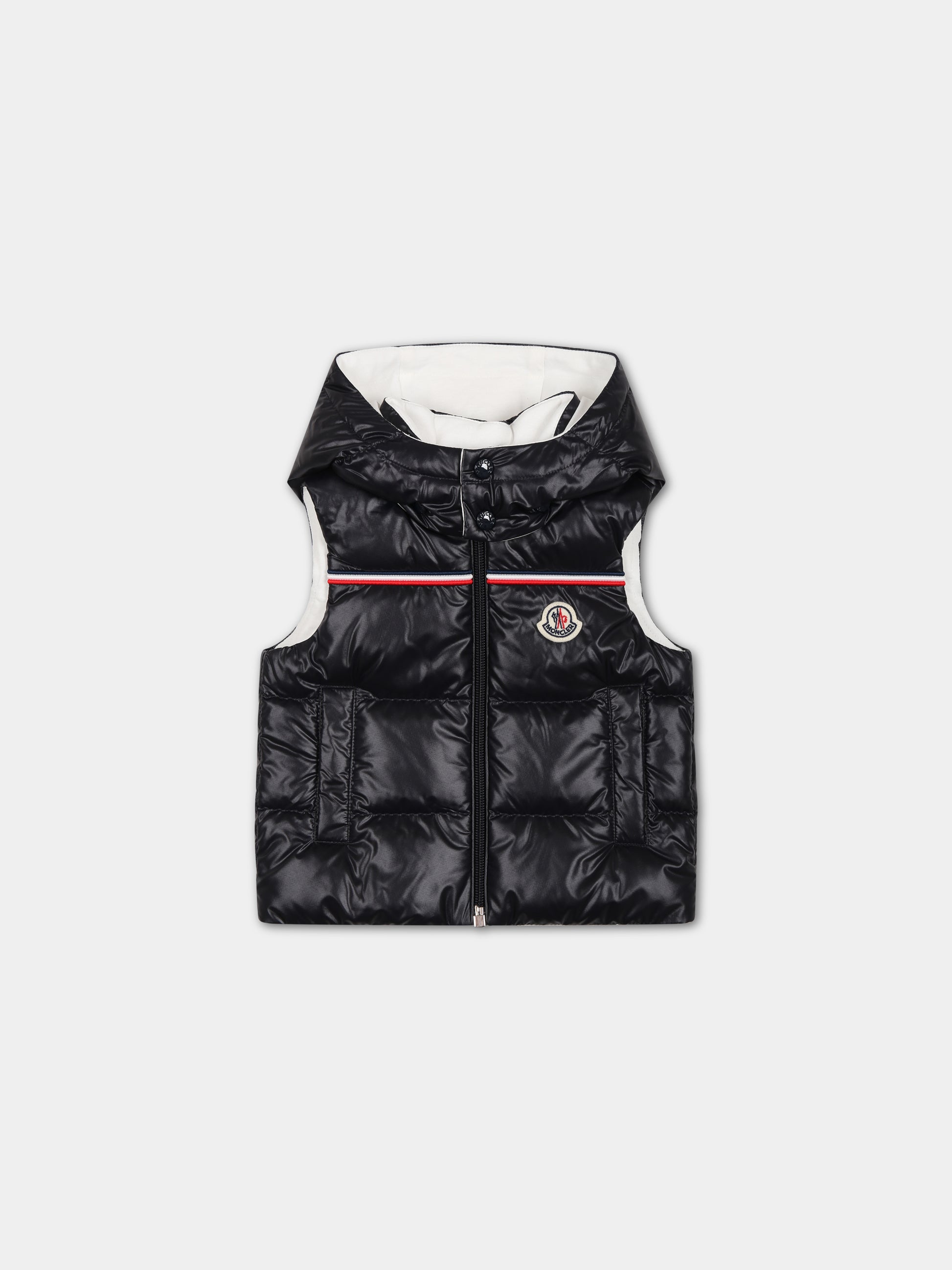 Gilet Peter blu per neonato con logo,Moncler Kids,951 1A00007 595ZJ 778