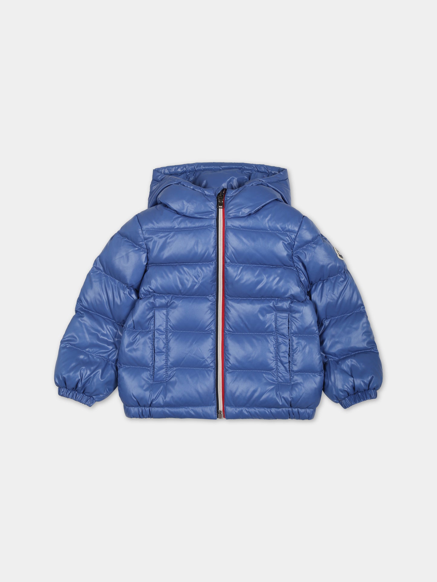 Piumino azzurro New Aubert per neonato con logo,Moncler Kids,951 1A00039 68950 70H