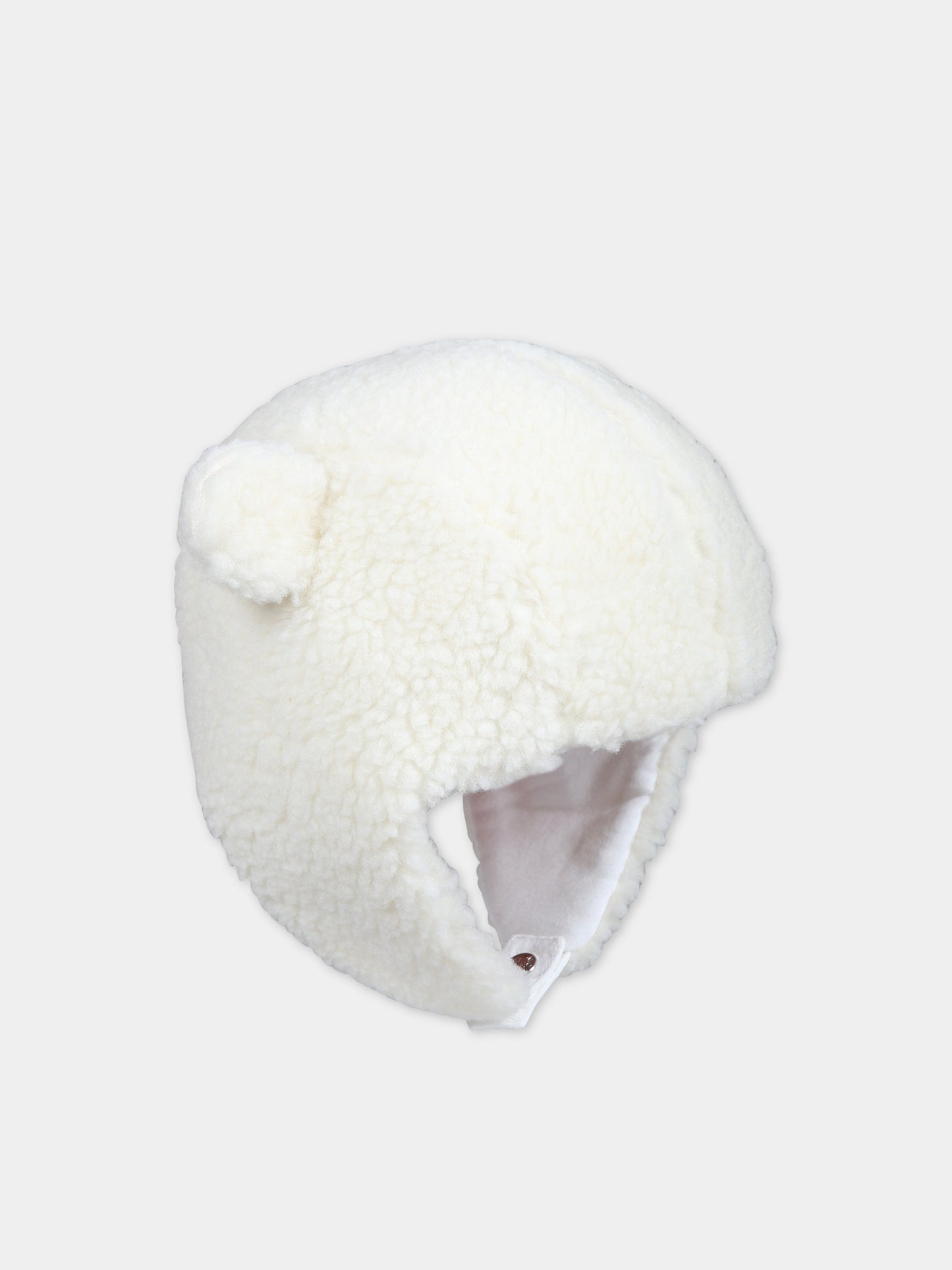 Berretto bianco per neonati con logo,Moncler Kids,951 3B00010 89A3X 034