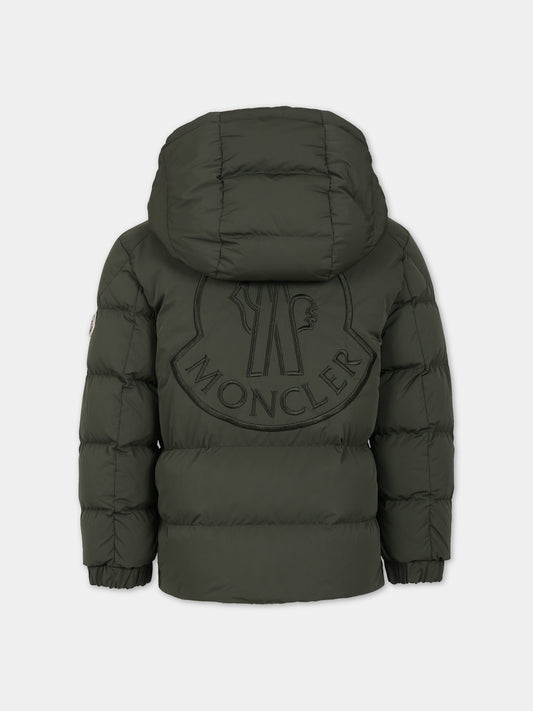 Piumino Eric verde per bambino con logo,Moncler Kids,954 1A00044 54A91 87D