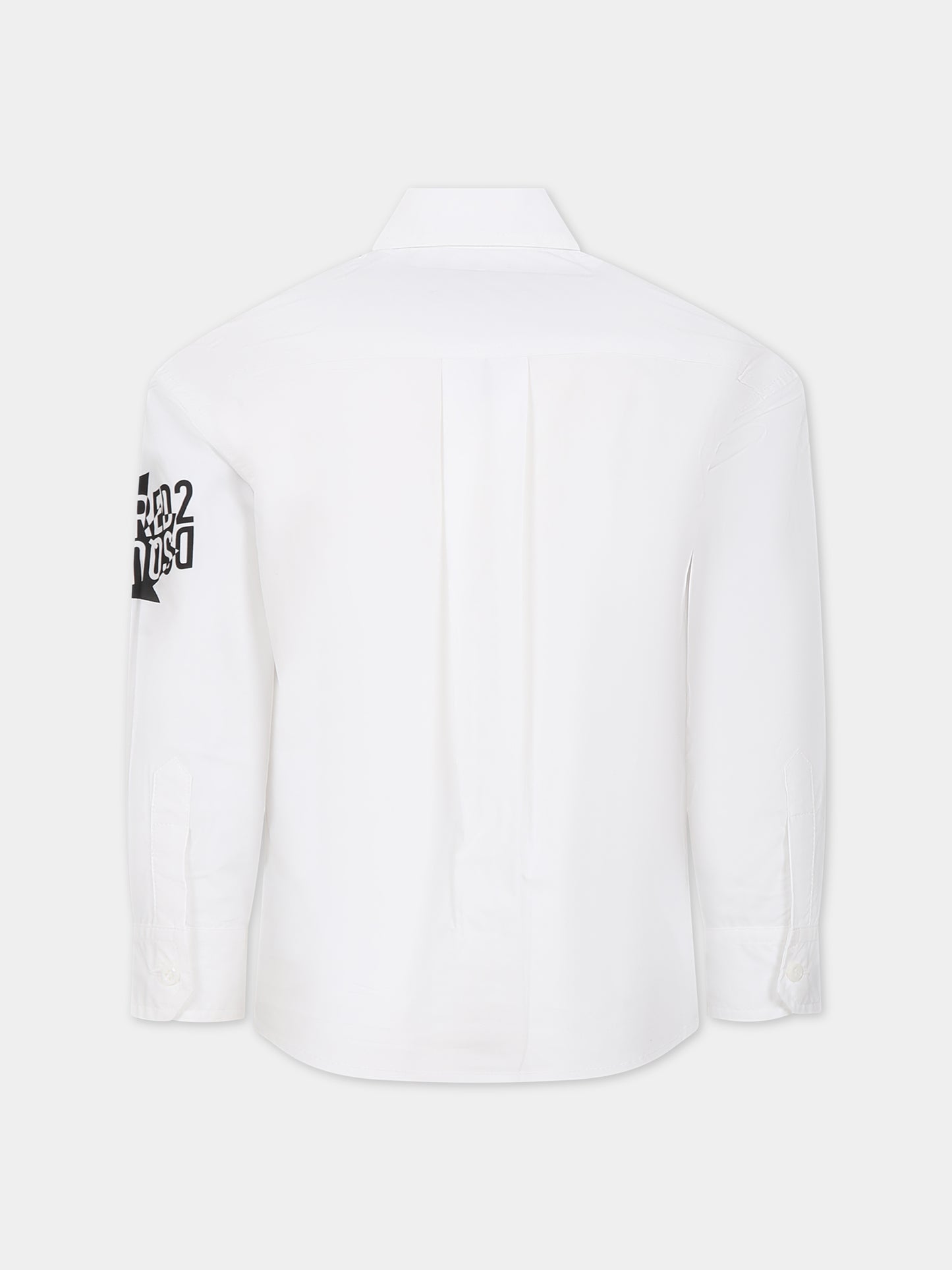 Camicia bianca per bambino con logo,Dsquared2,DQ1746 D007D D2C191U DQ100