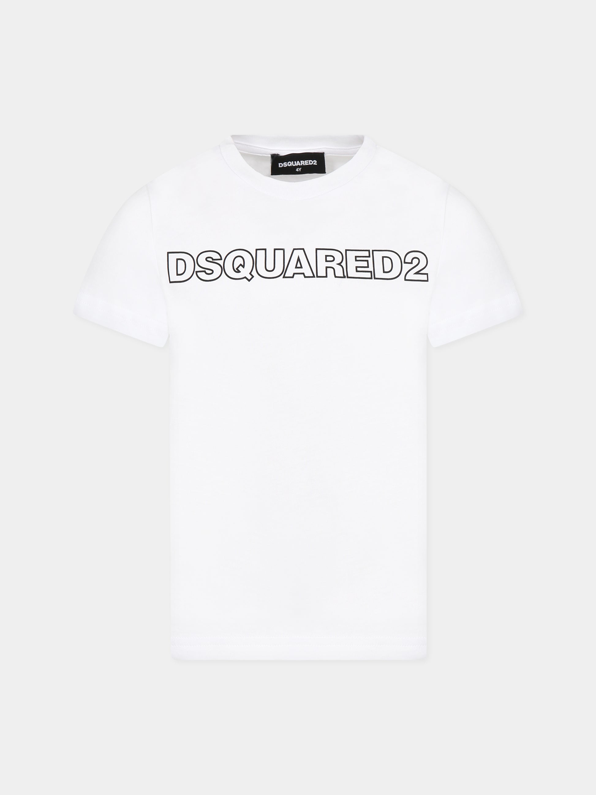 T-shirt bianca per bambino con logo,Dsquared2,DQ1757 D00MV D2T948U DQ100