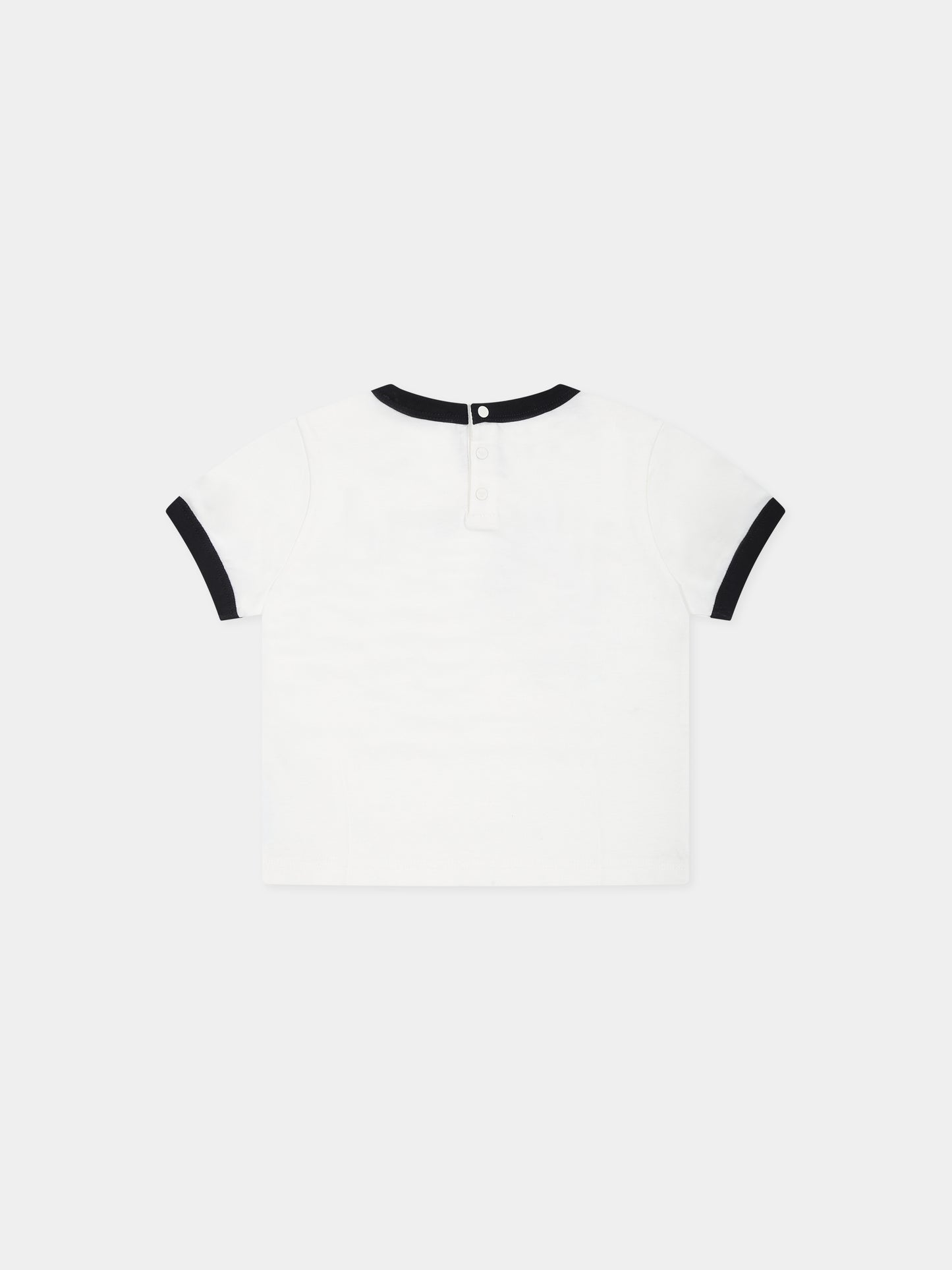 T-shirt bianca per neonato con aquilotto e Puffi,Armani Junior,6RHTJN 3J52Z 0101