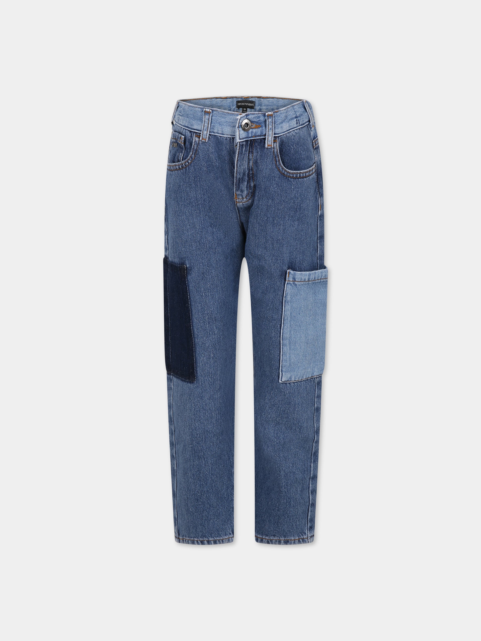 Jeans blu per bambino con aquilotto,Armani Junior,6R4JJB 3D1WZ 0942