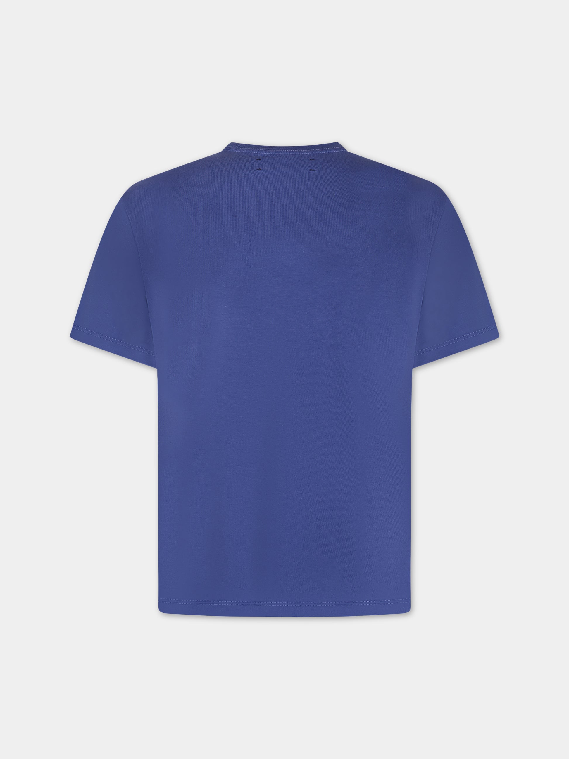 T-shirt blu per bambini con tigre e logo,Amiri,PF23KJT002 420