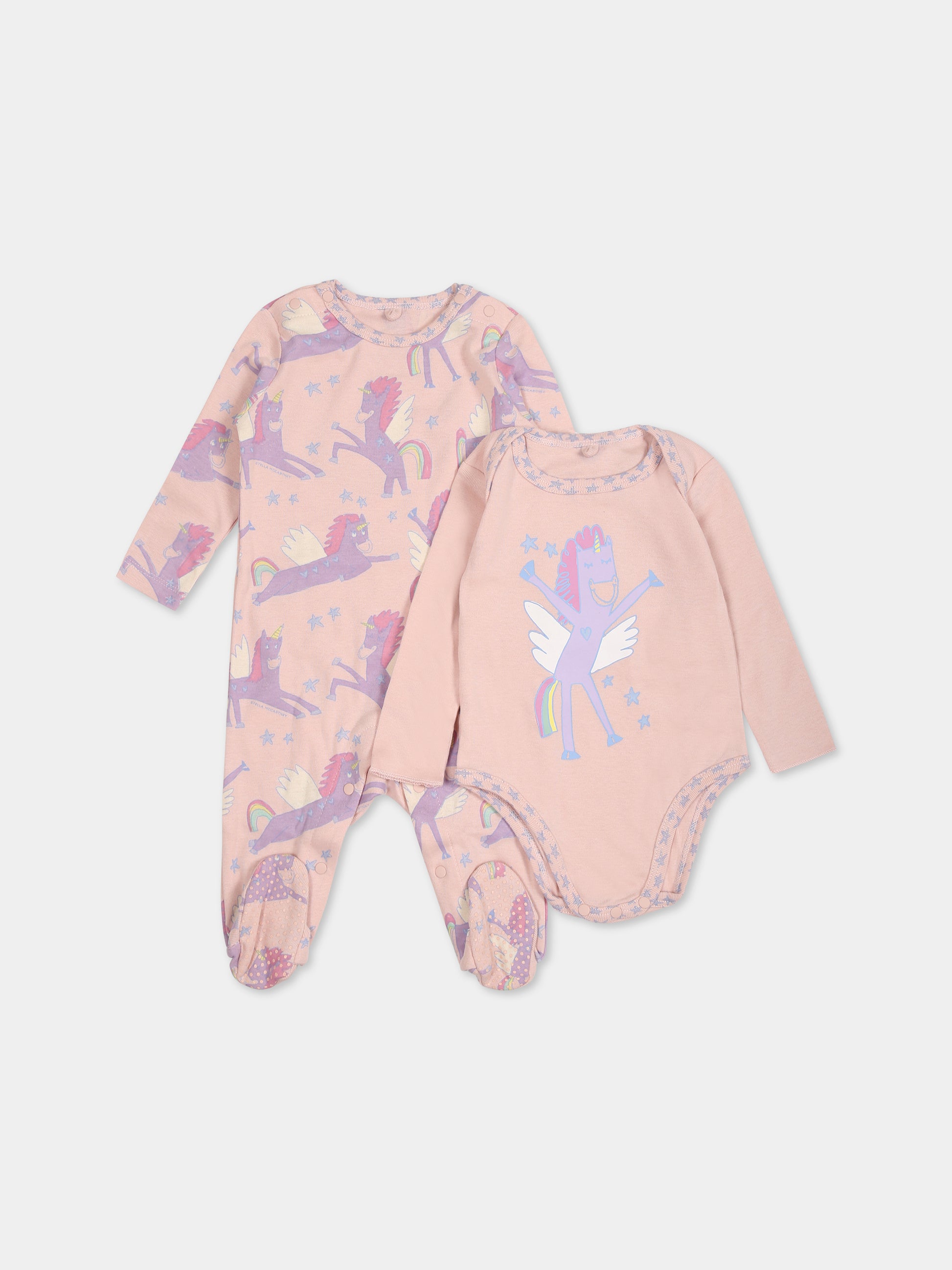 Set rosa per neonata con unicorno,Stella Mccartney Kids,TTB019 Z1467 505MC