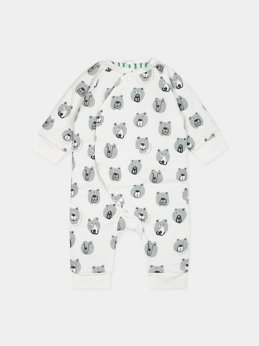 Tutina bianca per neonato con stampa e logo,Stella Mccartney Kids,TTA540 Z1486 101MC