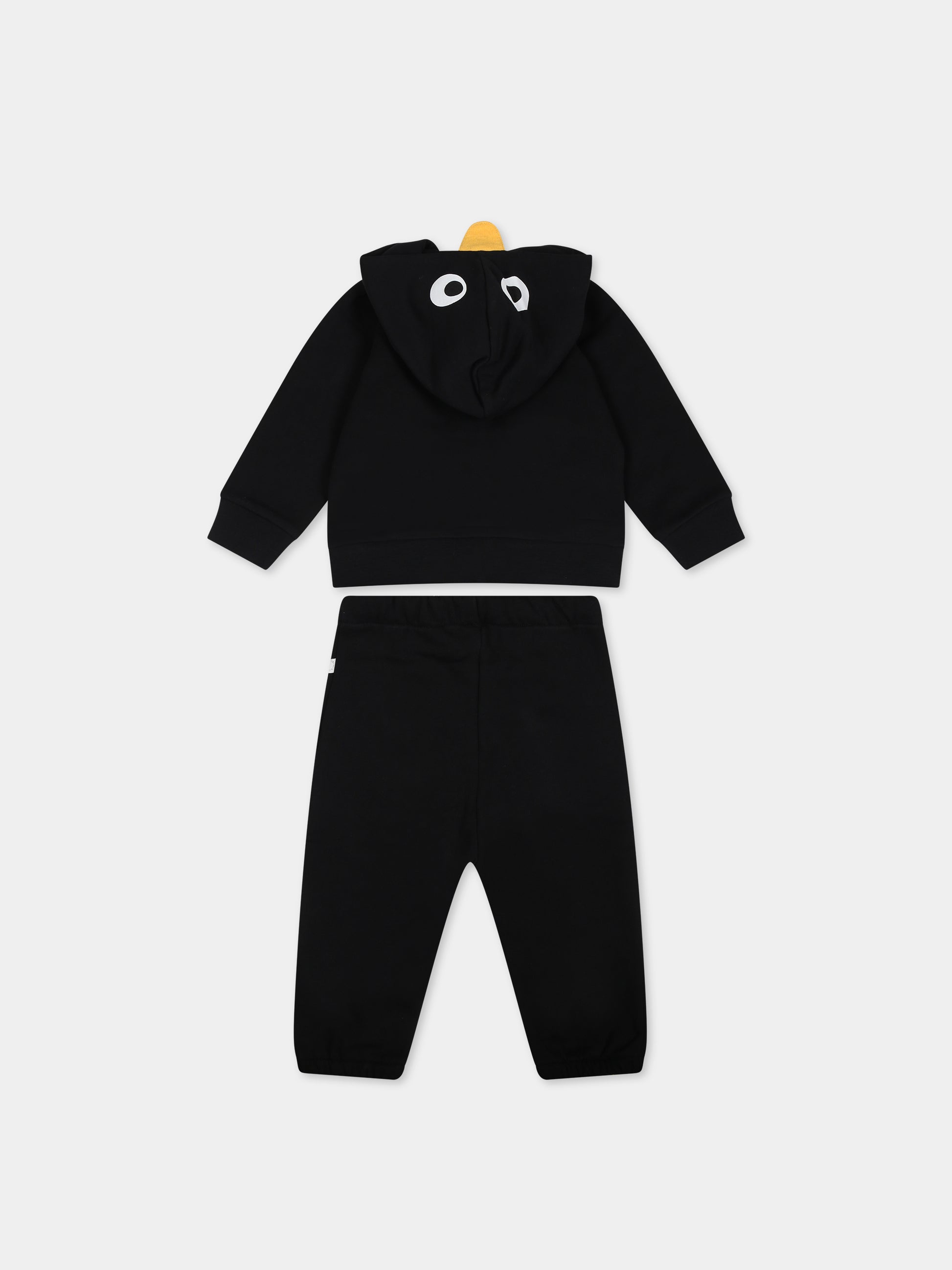 Completo nero per neonato con stampa,Stella Mccartney Kids,TT3560 Z0447 930