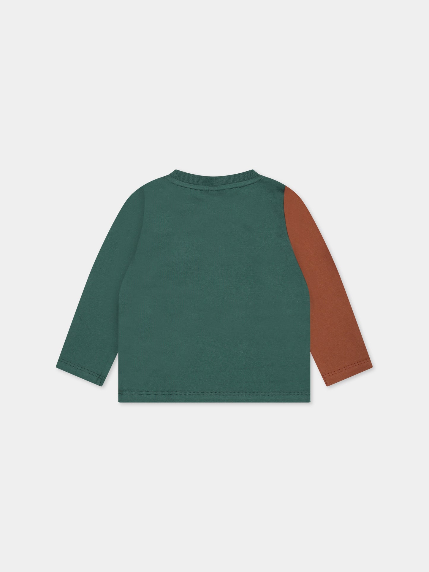 T-shirt verde per neonato con logo e stampa,Stella Mccartney Kids,TT8510 Z0434 719